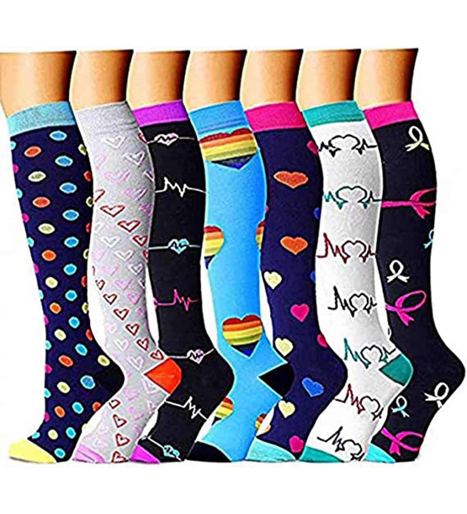 7 Pairs Compression Socks for Men & Women - Ideal for Running Sports Travel & Nurses - S-M Compression Stockings - Buy Online on GoSupps.com