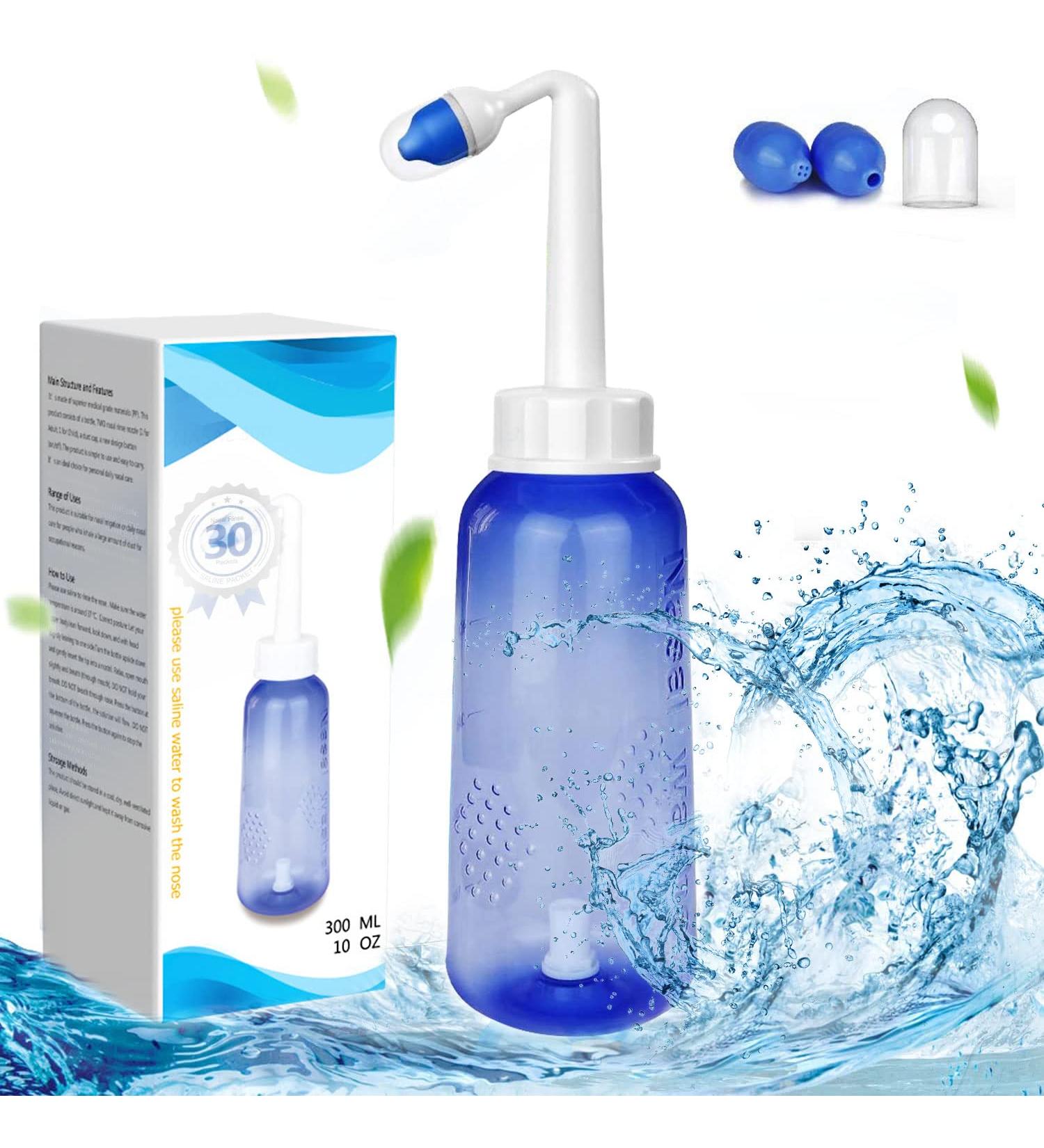 Nasendusche Set - 300 ml Neti Pot for Sinus Rinsing | Nose Rinse Kit & Salt Water Solution - Buy Online on GoSupps.com