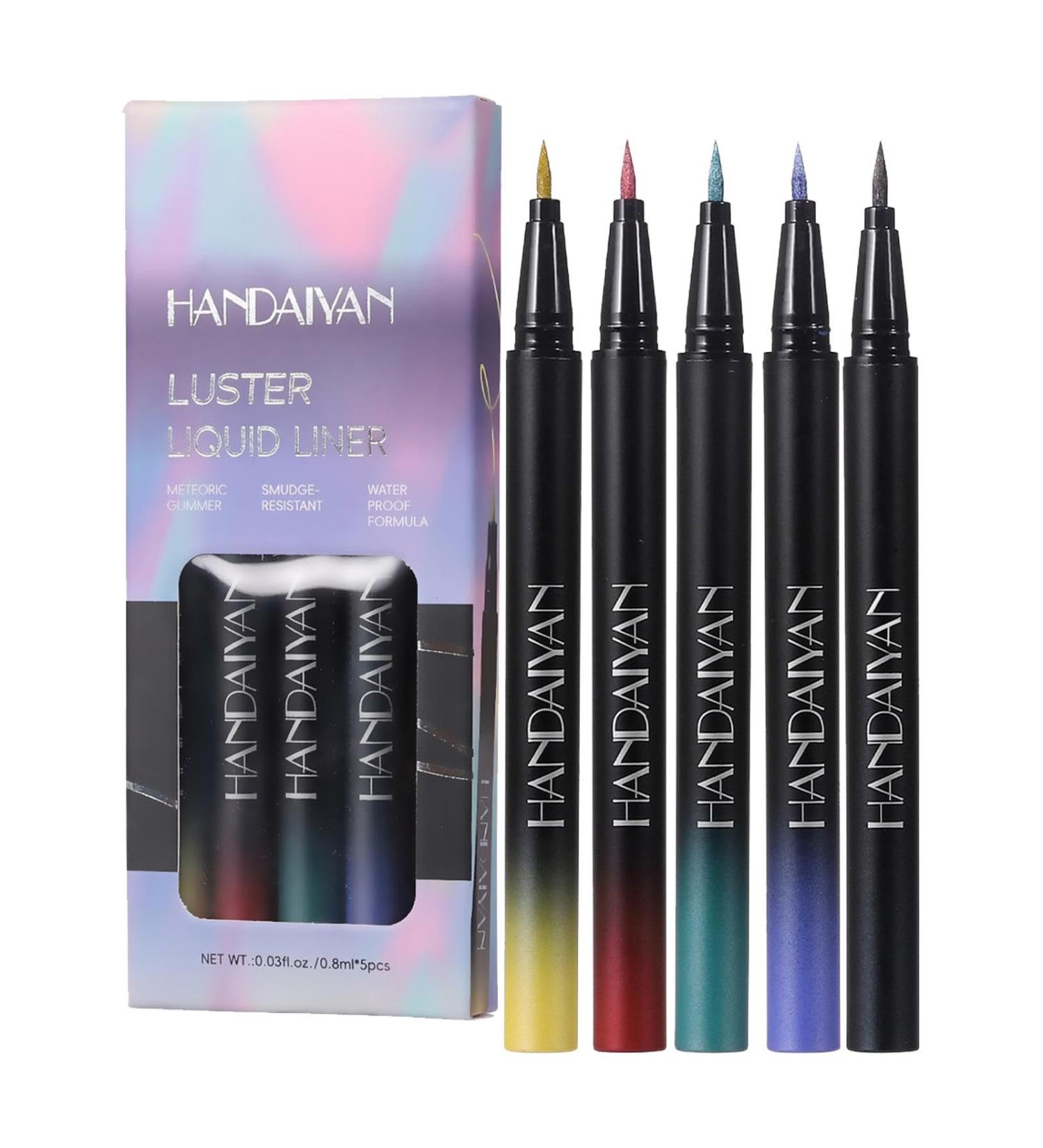 Glitter Liquid Eyeliners - Waterproof Eye Liner Eye Liner Pencil 5 Colors Color Eyeliners Long-Lasting Glitter Eye Liner Pencil for Girls Dance Night Women B - Buy Online on GoSupps.com