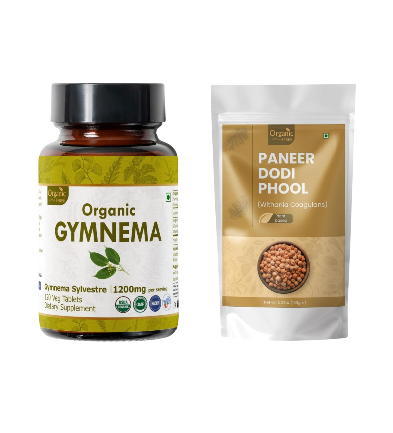 ORGANIC SPREE Gymnema & Paneer DODI Phool USDA Organic Gymnema Sylvestre 120 Tablets & Withania Coagulans 150g Supports Metabolic Wellness* - Buy Online on GoSupps.com