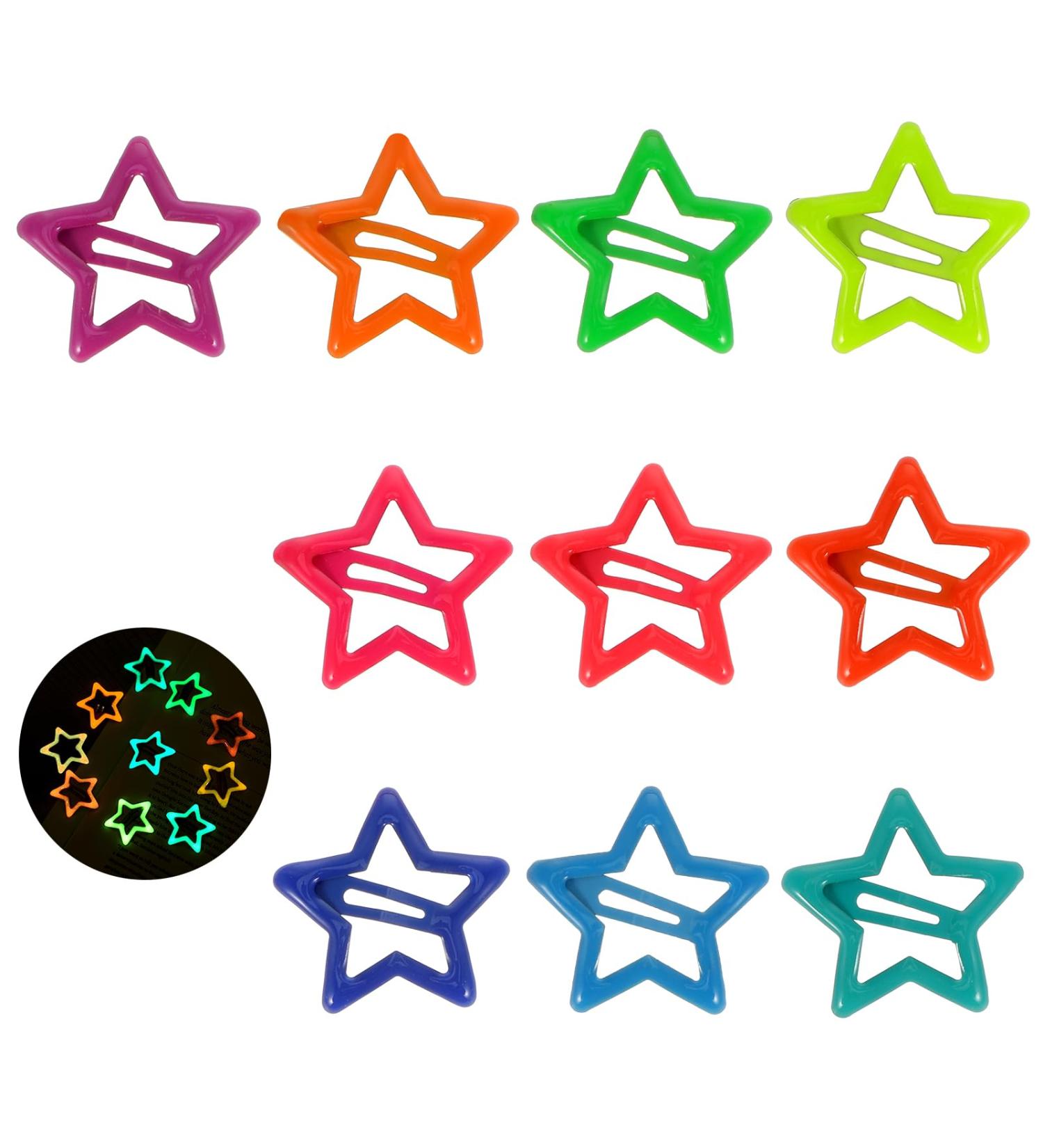 Colorful Luminous Star Hair Clips for Girls Glow in The Dark Star Barrettes Star Hair Accessories Cute Hairpins Snap Hair Barrettes Kawaii Hair Clips for Women Girls - Buy Online on GoSupps.com