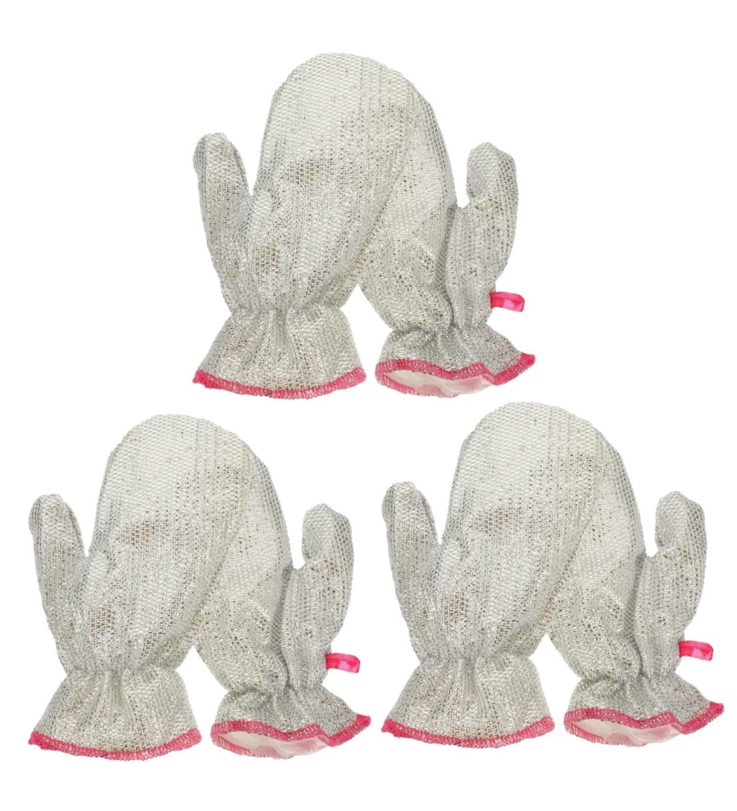 Work Glove 3 Pairs Washing Scrubbing Essentials Plate Dishwashing Bathroom Tool Kitchen Household Rag Washable for Pan Reusable Mittens Dusting Gloves Glove Pot Dishes Bowl of Comf - Buy Online on GoSupps.com
