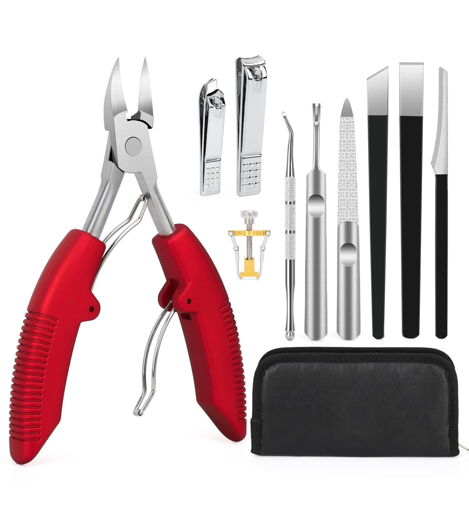 Segbeauty Manicure & Pedicure Set - 10 Piece Professional Nail Care Kit for at Home Foot Care - Red Elecranon Nail Clippers Included - Buy Online on GoSupps.com