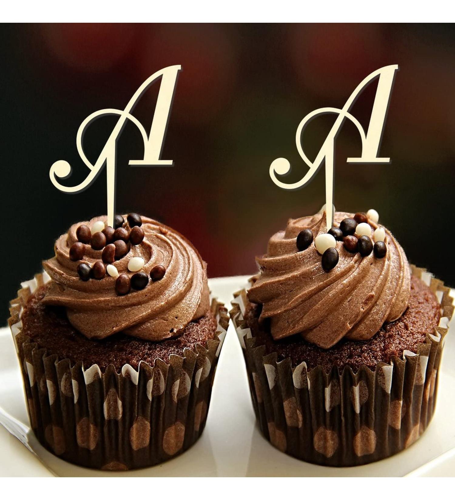 Letter A Wedding Cupcake Toppers Monogram Initial Last Name For Wedding Bridal Shower Party Favors Elegant Reusable Floral Wreath Choosing Letter Design Color Birthday Gifts 6PCS Style-9 - Buy Online on GoSupps.com