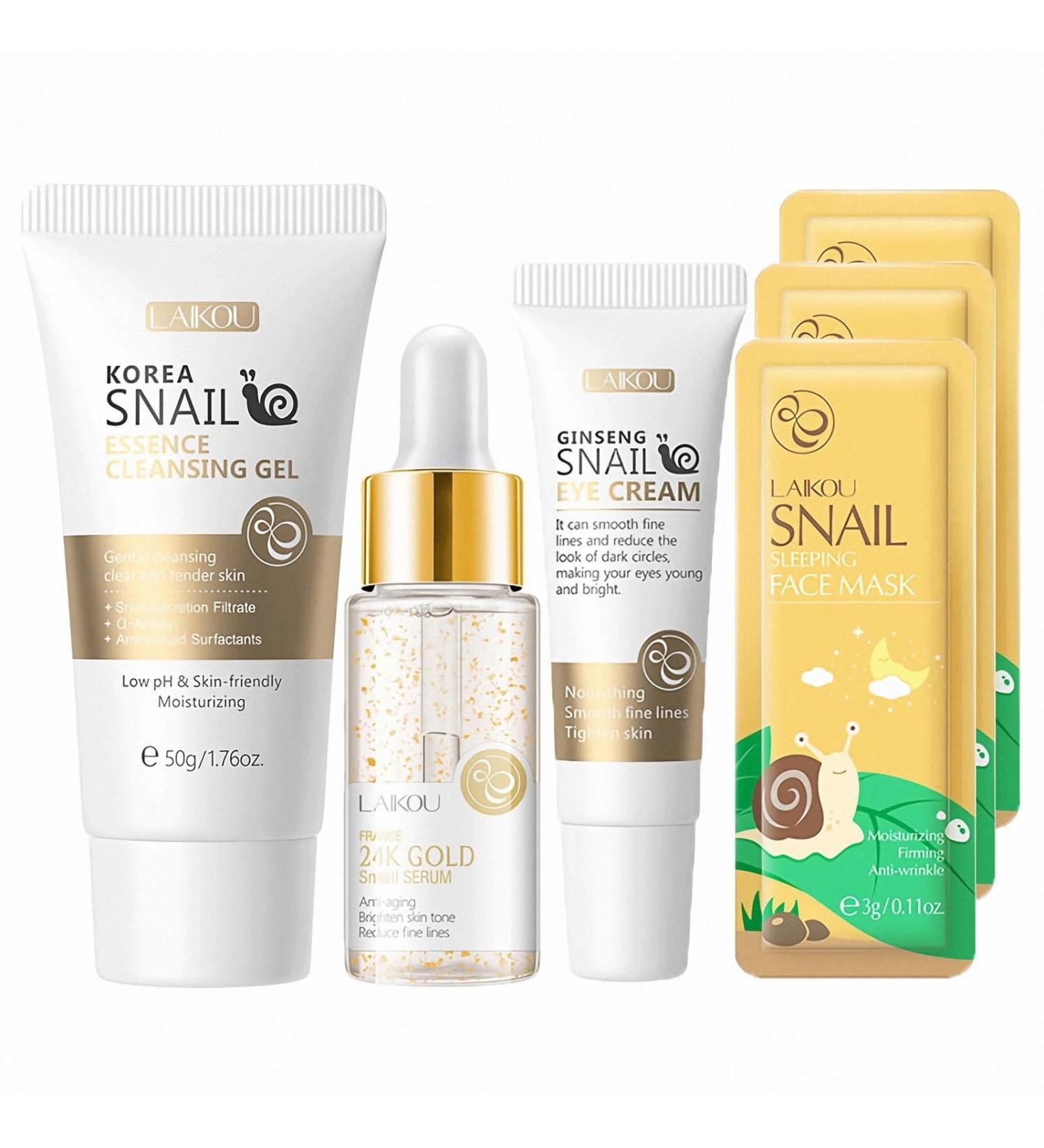 ILOVMUP Skincare Gift Set for Teen Girl Organic Teen Skincare Set Snail Collagen Skin Care Sets & Kits Face Care Pamper Sets with Cleanser Serum Eye Cream Sleeping Mask Gift Card - Buy Online on GoSupps.com