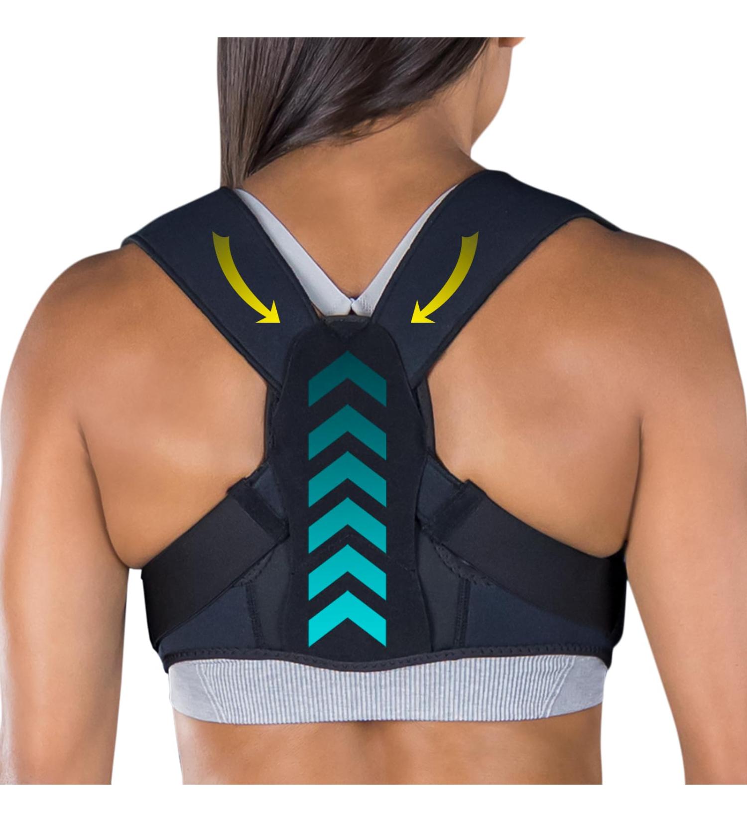 Vive Posture Corrector - Adjustable Upper Back Brace for Kyphosis Neck & Shoulder Pain Relief - Universal Clavicle Support for Men & Women - Buy Online on GoSupps.com