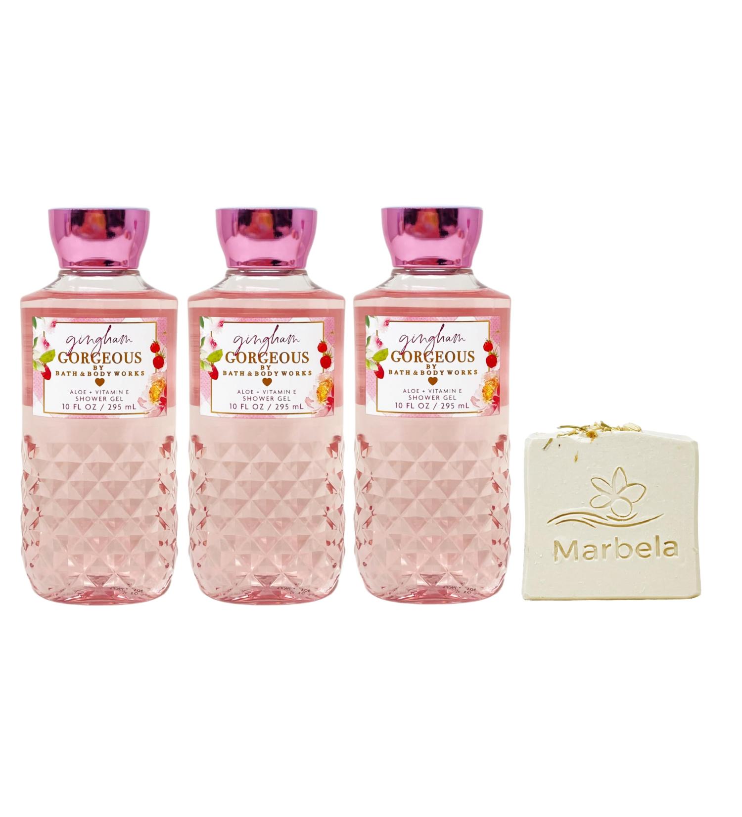 Bath & Body Works Gingham Gorgeous - Pack of Three - Shower Gel With Wild Jasmine Soap.