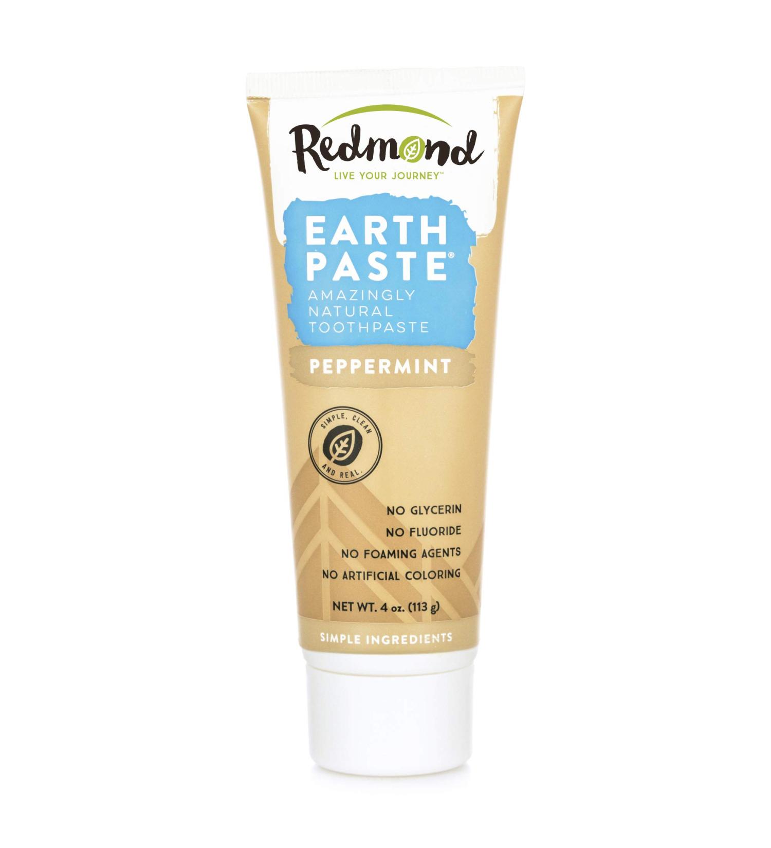 REDMOND Earthpaste Peppermint Toothpaste - Non-Fluoride Natural Formula (3 Pack, 4 oz Tubes) - Buy Online on GoSupps.com