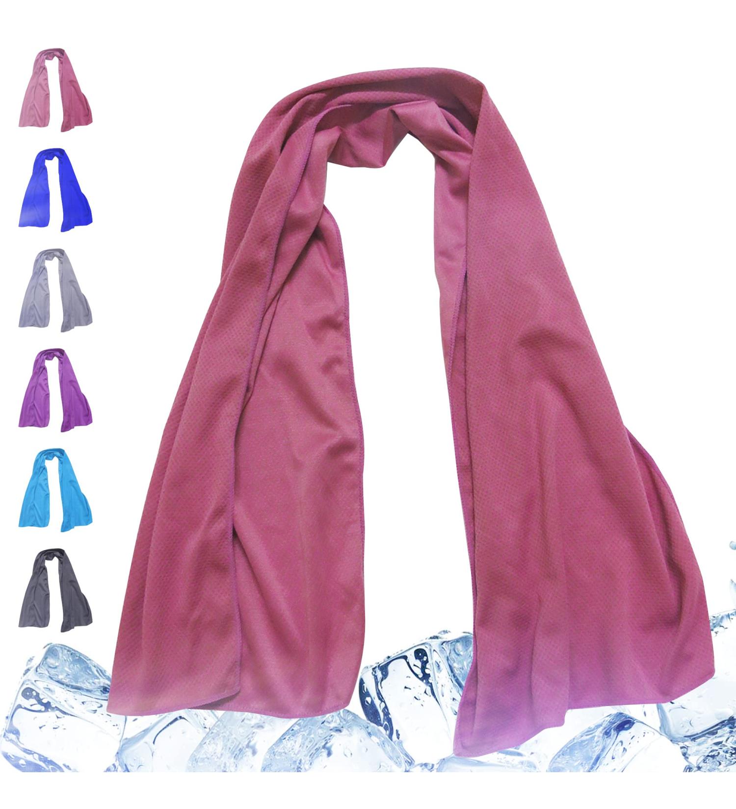 Rose Pink Cooling Towel for Neck & Face - 15.7 x 43.3 inches | Quick Dry Sweat Towel for Hot Weather, Gym, Fitness, Camping & Yoga - Buy Online on GoSupps.com