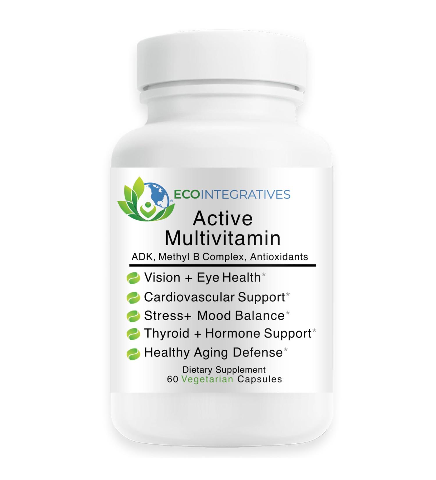 Active Multivitamin | ADK Methyl B Complex Antioxidants | Quatrefolic Folate Methyl B12 P5P Vitamin D3 K1/K2 | 60 Vegetarian Capsules 60 Count (Pack of 1) - Buy Online on GoSupps.com