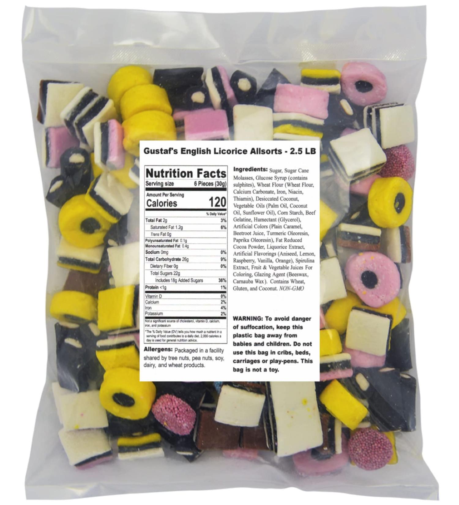 Gustaf's English Licorice Allsorts - 2.5 LB Standard Packaging | Delicious Assorted Licorice Candy - Buy Online on GoSupps.com