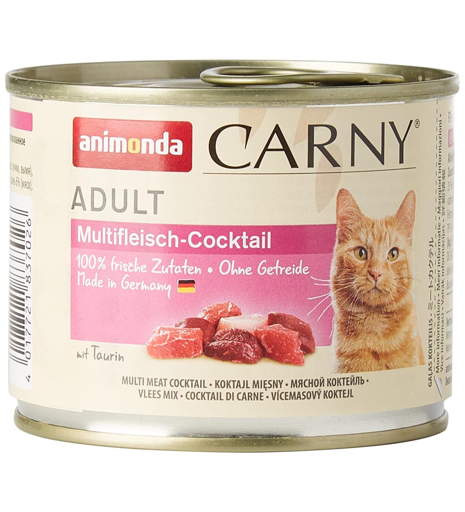 Animonda Carny Adult Cat Food - Multi-Meat Cocktail Wet Food (6 x 200g) for Adult Cats - International Shipping - Buy Online on GoSupps.com