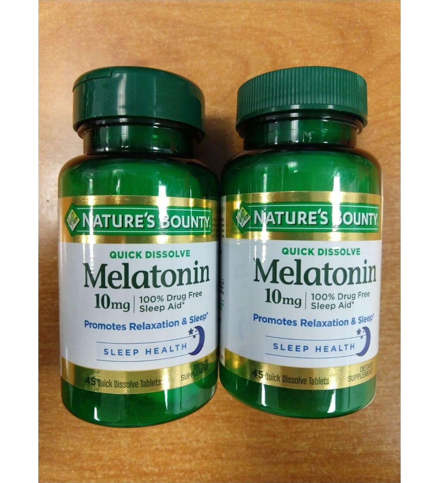 Nature's Bounty Melatonin 10 mg Quick Dissolve Tablets 45 ea (Pack of 6) - Buy Online on GoSupps.com