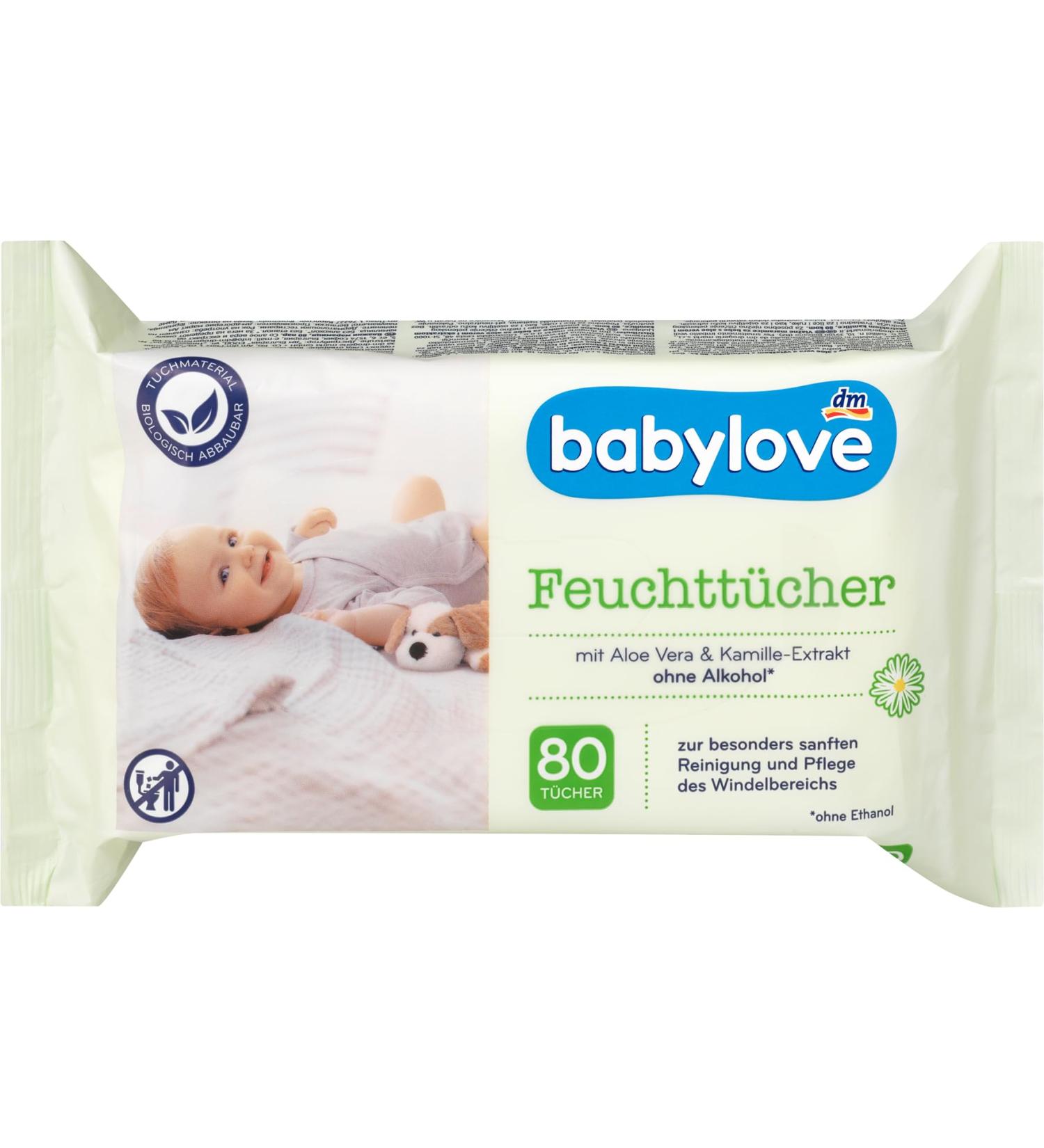 Babylove wet wipes and co (10x 80 wipes Aleo Vera & Chamomile wipes) 10x 80 wipes Aleo Vera & Chamomile wipes