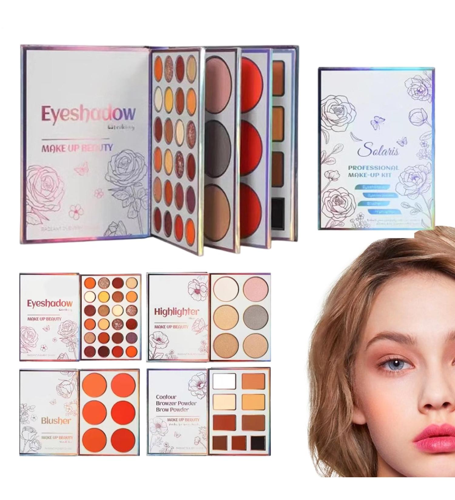 Makeup Palette 4 Layers Multifunction 45 Colours Blush Highlighter Eyeshadow for Everyday Travel Dating Travels Photo Shoot Birthday - Buy Online on GoSupps.com