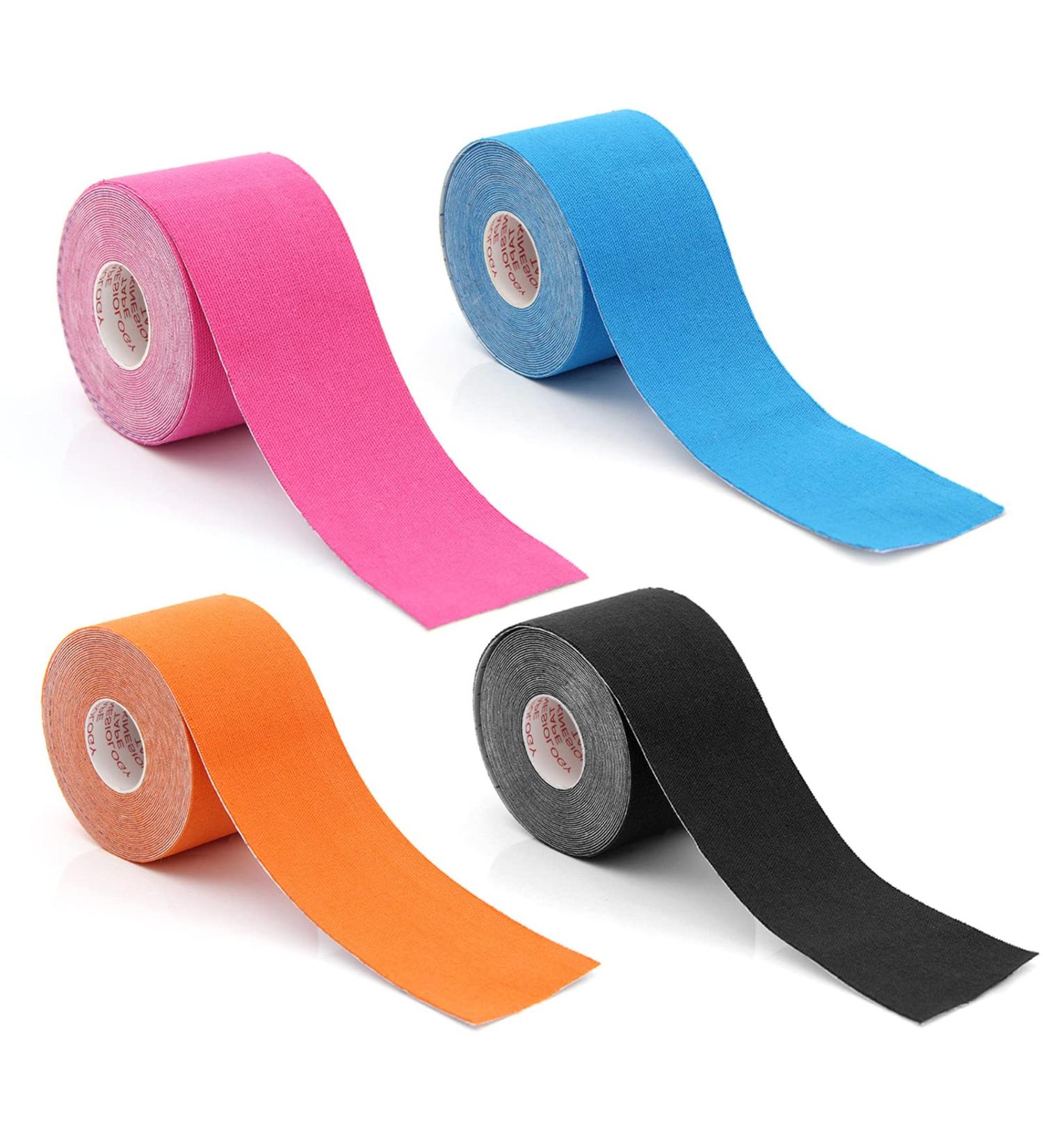 4 Rolls Kinesiology Tape Elastic Muscle Support Athletic Tape Sport Tape with Zig-Zag Edge for Easy Tearing Skin-Friendly Athletic Tape for Athletes Coaches Amateurs (Uncut 5cm x 5m) - Buy Online on GoSupps.com