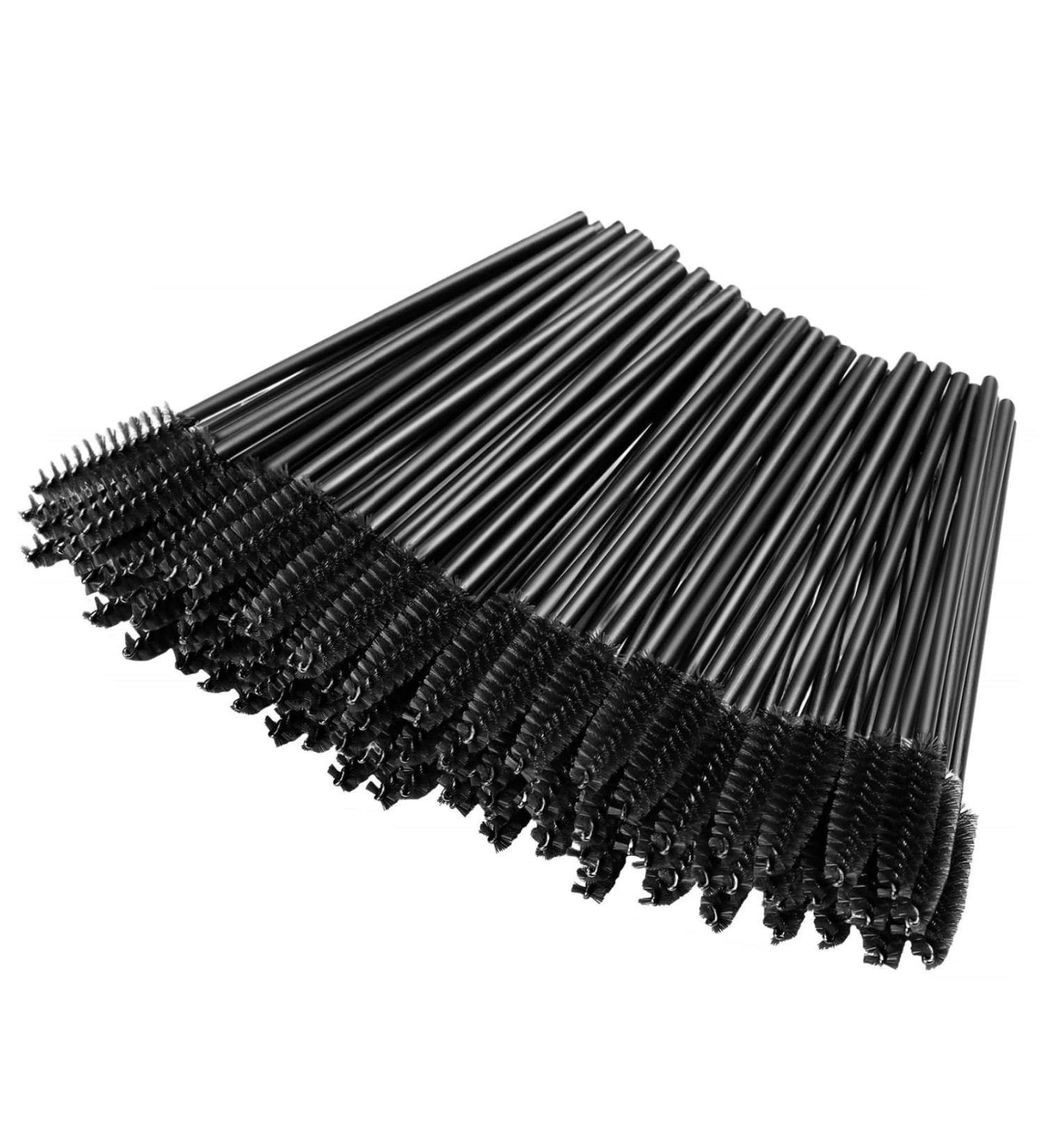 BTYMS 100 Pcs Disposable Eyelash Spoolies Brush Mascara Applicator Lash Wand Lashes Brush Eyebrow Spooly for Extension Black - Buy Online on GoSupps.com
