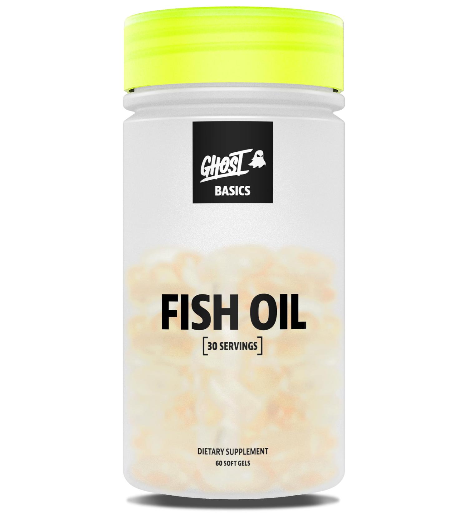 GHOST Basics Fish Oil Supplement 3000MG Daily Omega 3 Fatty Acids with DHA & EPA for Brain Heart Health & Immunity Support - Gluten-Free & Soy-Free - 60 Enteric Coated Softgels - Buy Online on GoSupps.com
