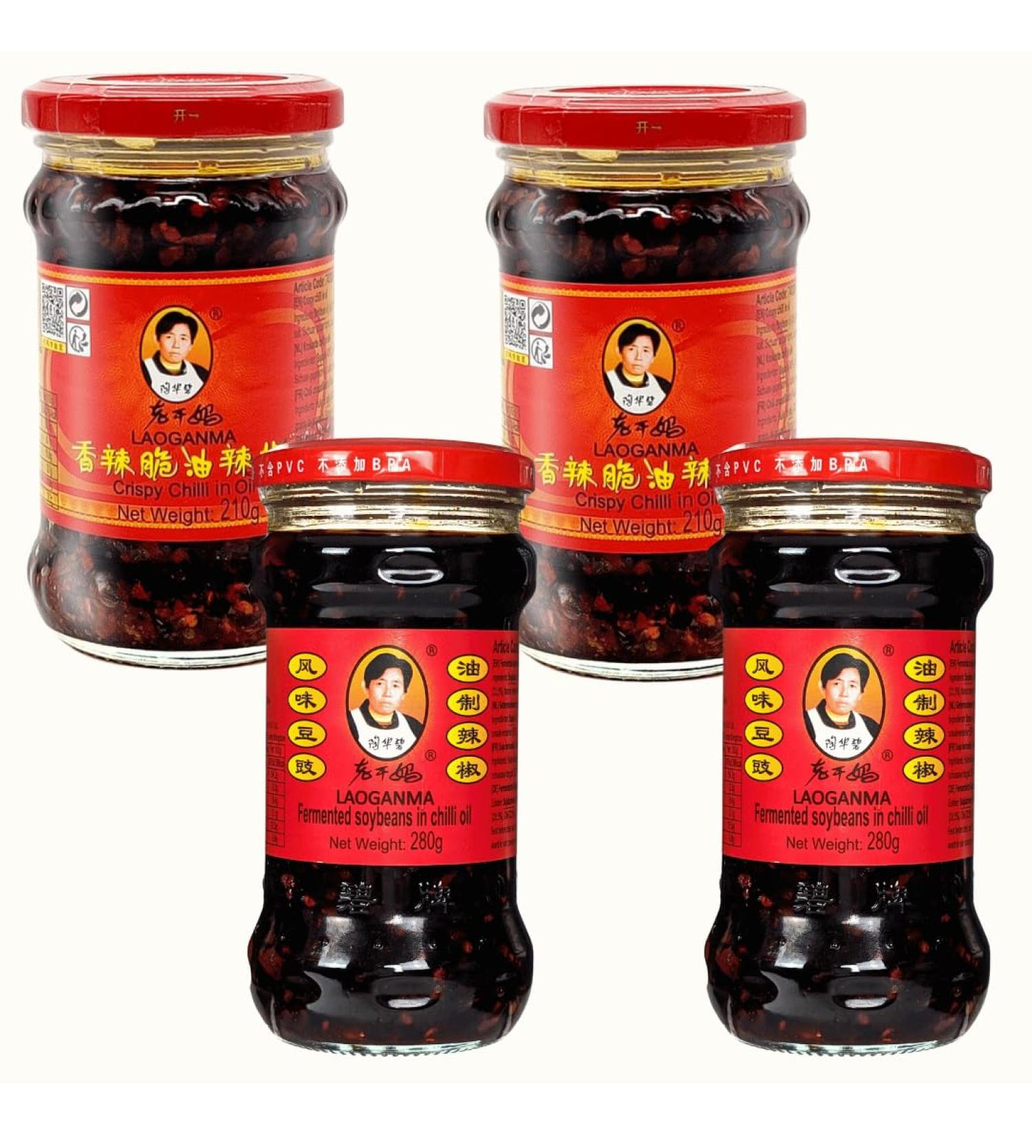 Laoganma Crispy Chilli In Oil Assorted 2 Different Flavours (Pack of 4) - Buy Online on GoSupps.com