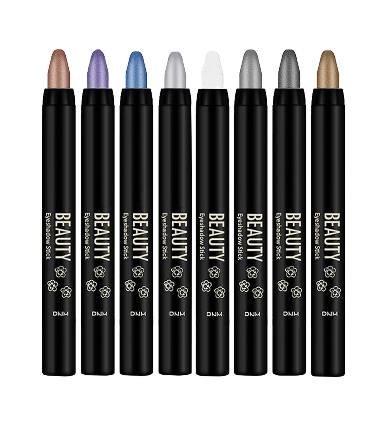 Eyeshadow Stick 8 Pieces Glitter Eyeshadow Pencil Eye Makeup Shadow Applicator Blendable Cream Waterproof Eyeshadow Stick Long Lasting Stick for Cosmetics 01 - Buy Online on GoSupps.com