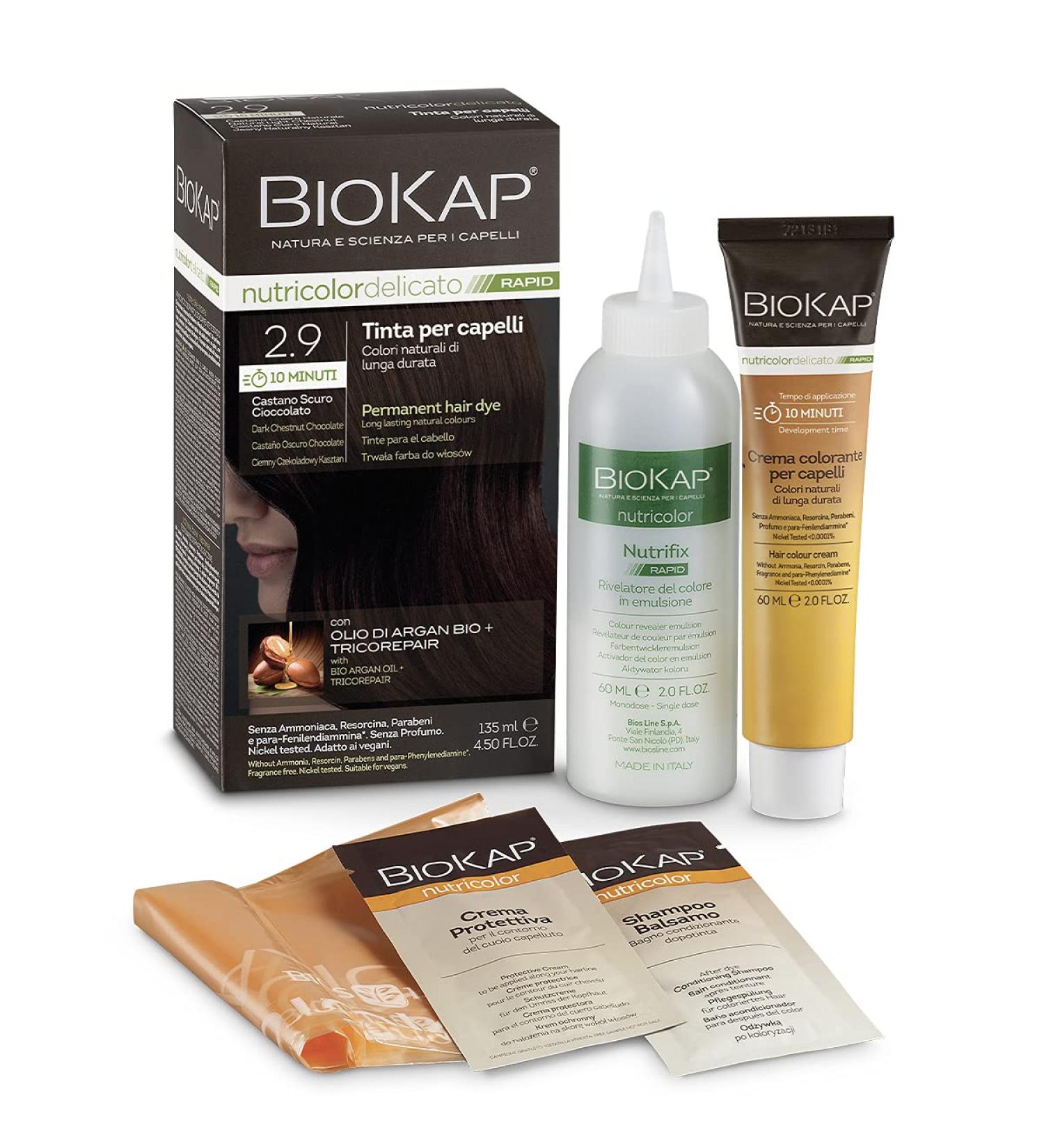 Bios Line Biokap Nutricolor Delicato Rapid 2.9 Dark Brown Chocolate 135 ml - Buy Online on GoSupps.com