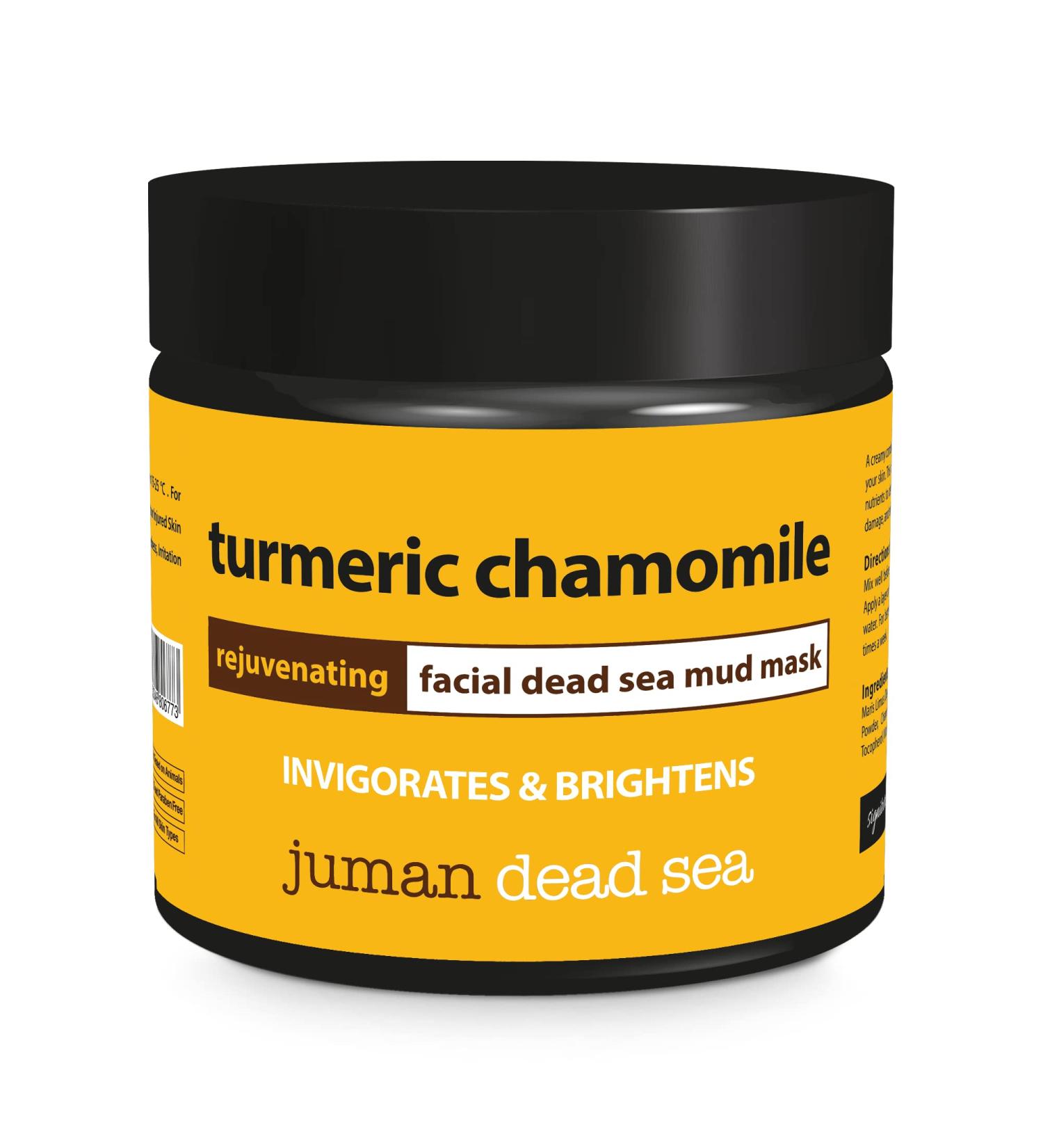 All Natural Turmeric Chamomile Rejuvenating Facial Mud Mask - Dead Sea Salt Paraben Free Vegan for All Skin Types (7.76 oz - Buy Online on GoSupps.com