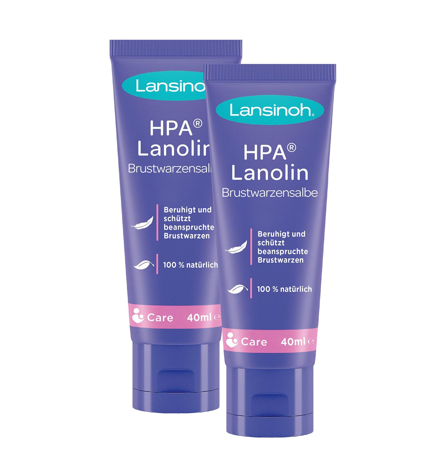 Lansinoh HPA Lanolin Nipple Ointment 2 x 40ml - 100% Natural & Climate Neutral - Soothes & Protects Stressed Nipples - Buy Online on GoSupps.com