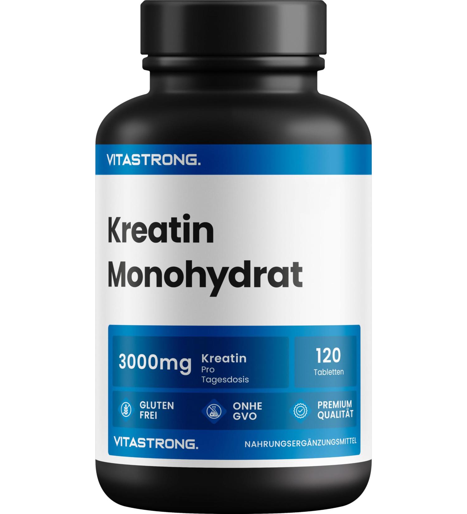 100% CRAPURE Creatine Monohydrate Capsules - Vitastrong | Fine & Soluble for Muscle Mass & Pre-Workout Boost | International Shipping Available - Buy Online on GoSupps.com