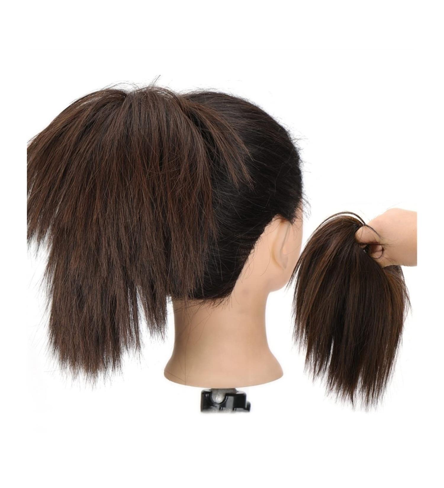 Hair Chignon Short Ponytail Extensions Synthetic Straight Hair Hair Bun with Elastic Band Hair Accessories Women Wig Hair Bun Messy Bun Hair Piece (Color : C) - Buy Online on GoSupps.com