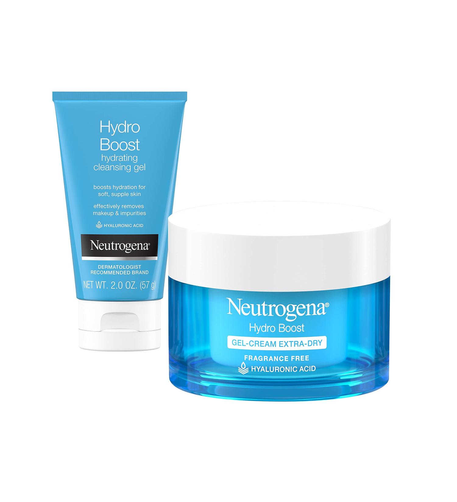 Neutrogena Hydro Boost Water Gel Moisturizer & Hydrating Cleansing Gel Combo - Fragrance-Free, 1.7 fl. oz & 2 oz Travel Size - Buy Online on GoSupps.com