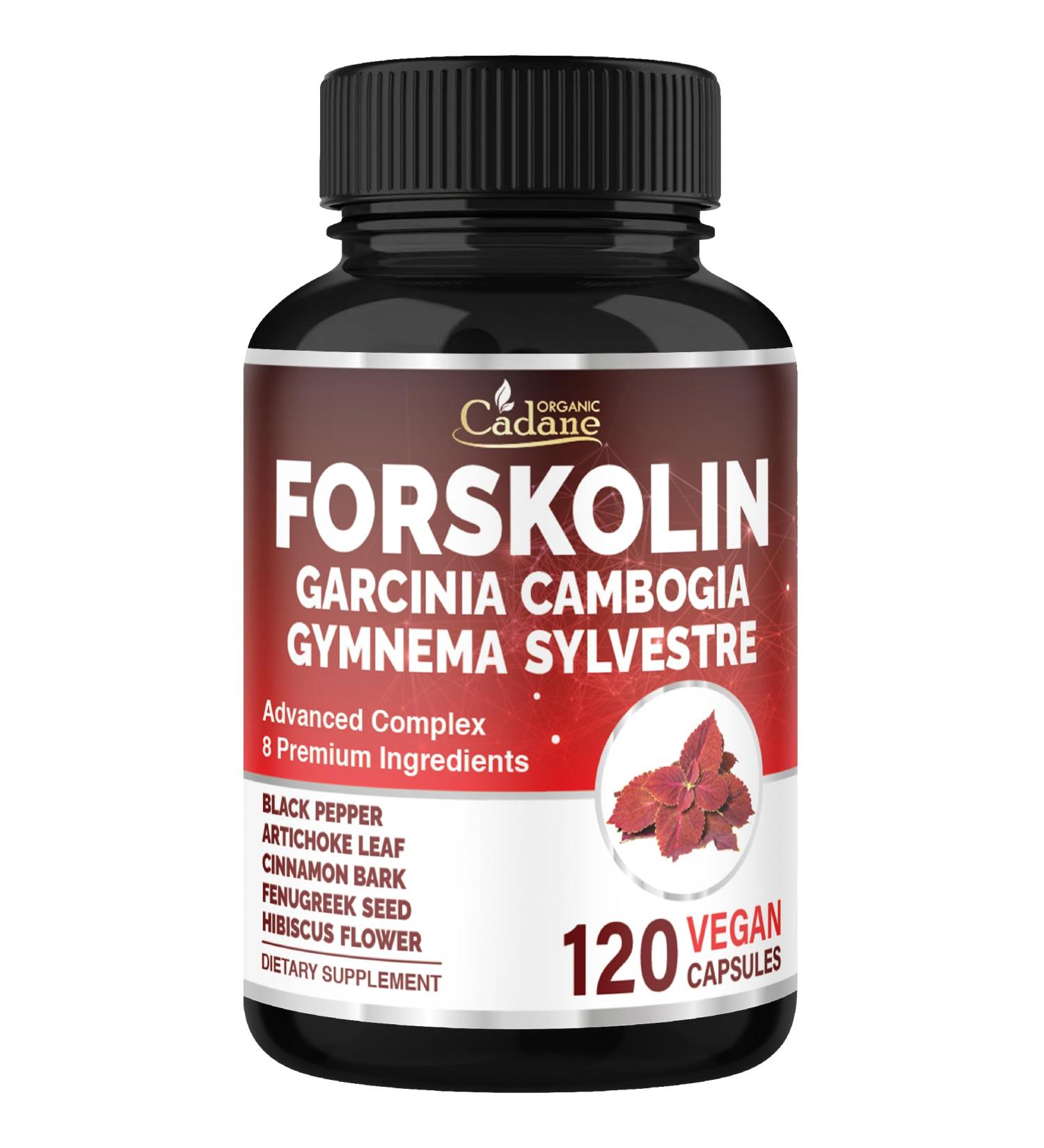 Cadane Forskolin Supplement with Garcinia Cambogia Gymnema Sylvestre Cinnamon Bark and More - Vegan Non-GMO 120 Capsules 60-Day Supply - Buy Online on GoSupps.com