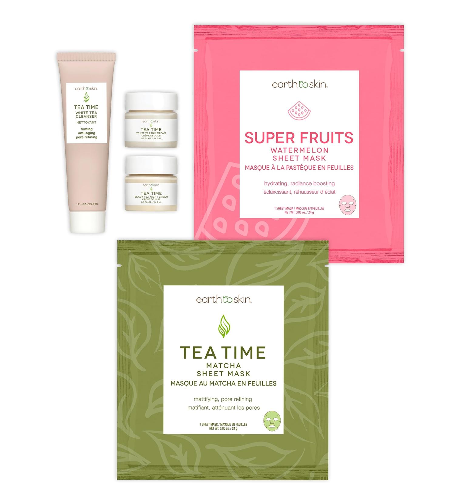 Shop Earth To Skin Tea Time Essentials Set - Natural Skincare for Glowing Skin | International Shipping Available - Buy Online on GoSupps.com