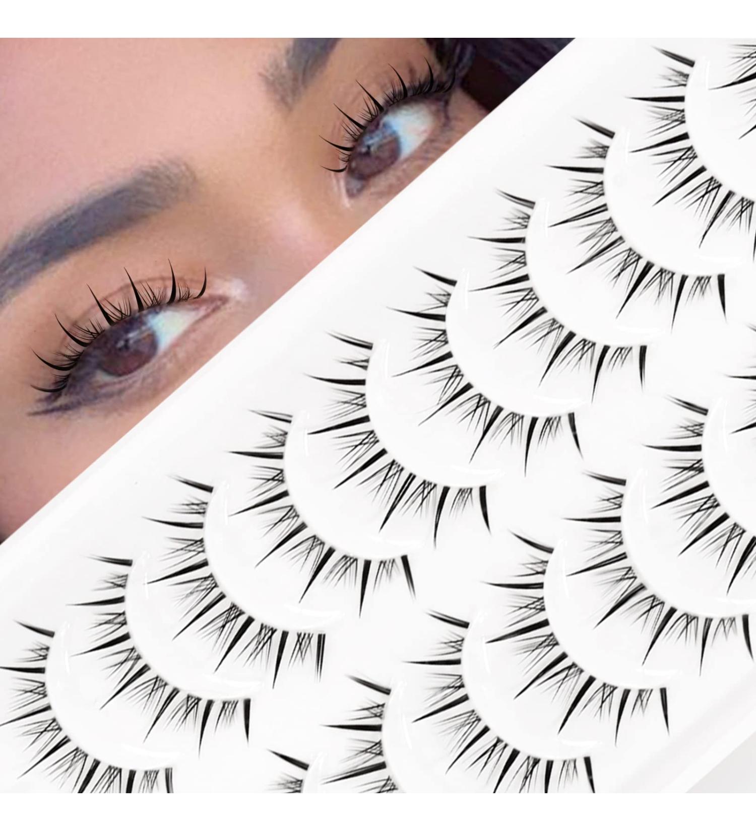 Emeda Manga Eyelashes - 10 Pairs Anime False Lashes for Cosplay | Transparent Band Japanese Manga Eyelashes (EM 03) - International Shipping Available - Buy Online on GoSupps.com