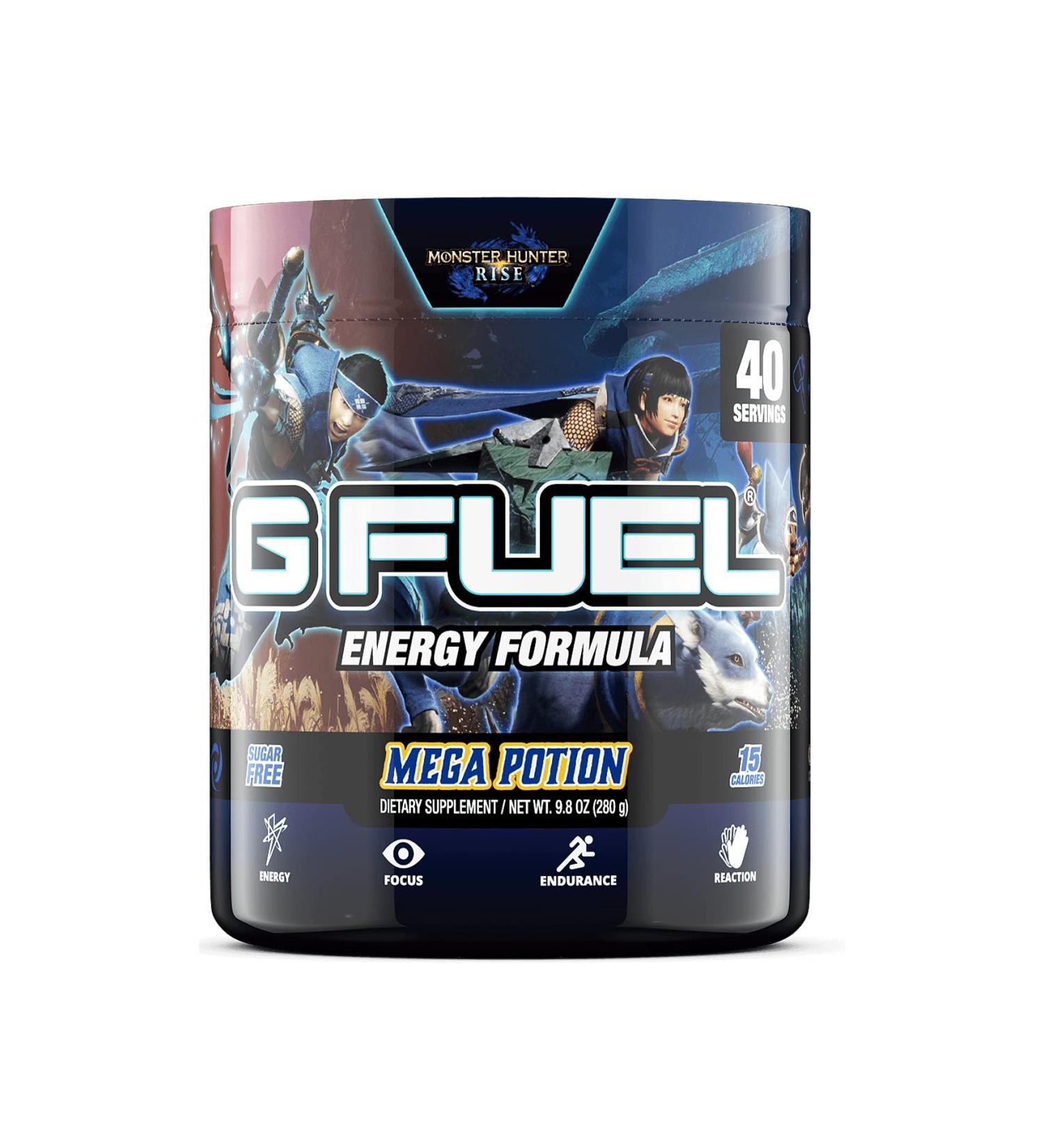 G Fuel Monster Hunter Mega Potion (40 Servings) Elite Energy and Endurance Powder 9.8 oz.