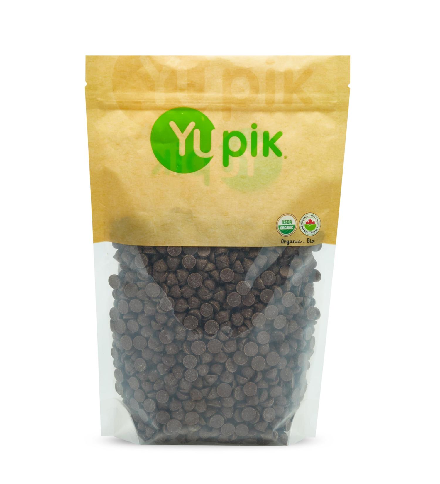 Yupik Organic Dark Chocolate Chips 70% Non-GMO Vegan Gluten-Free 1Kg 1 kg (Pack of 1) - Buy Online on GoSupps.com
