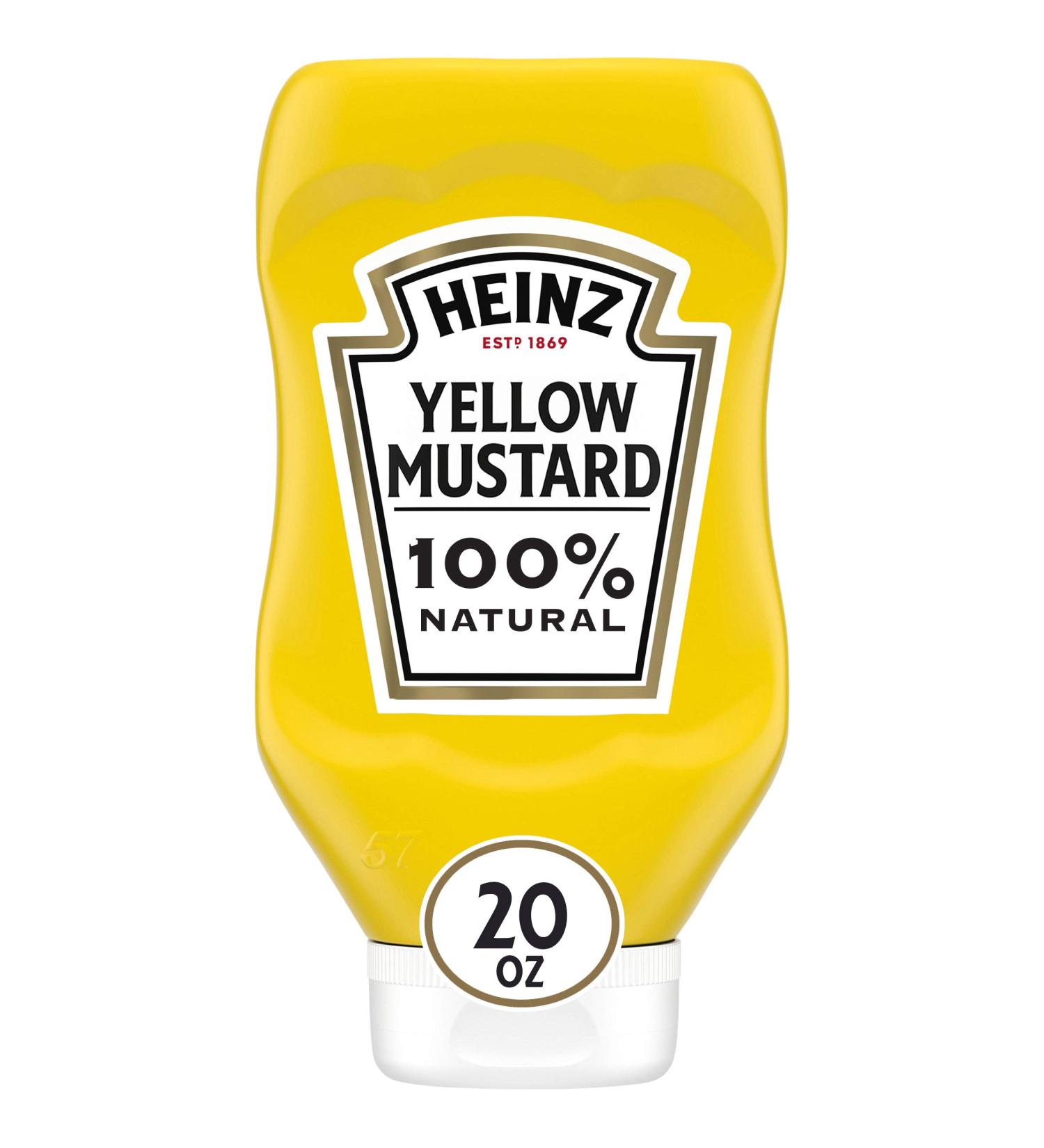 Heinz Yellow Mustard 20oz: Classic Condiment for Hot Dogs & Sandwiches - Buy Online on GoSupps.com