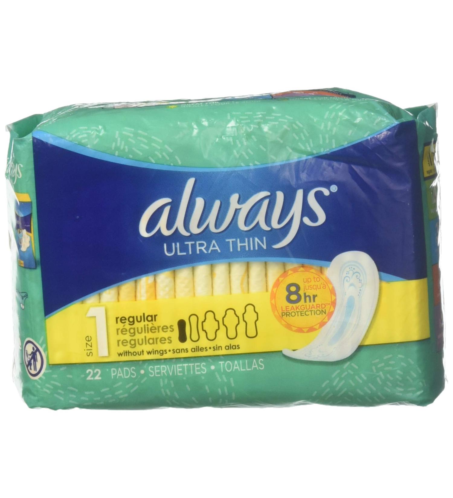 Always Ultra Thin Regular 22 Pads Wingless Feminine Hygiene Protection - Buy Online on GoSupps.com