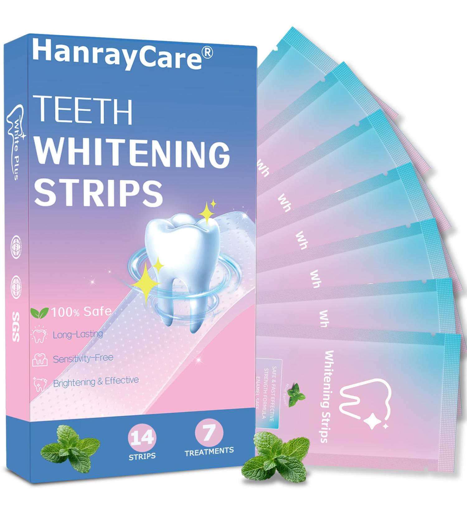 HanrayCare Professional Teeth Whitening Strips 3X Faster Results Enamel Safe Whitener Kit No-Slip & Ultra-Thin for Coffee & Wine Stain Removal - Buy Online on GoSupps.com