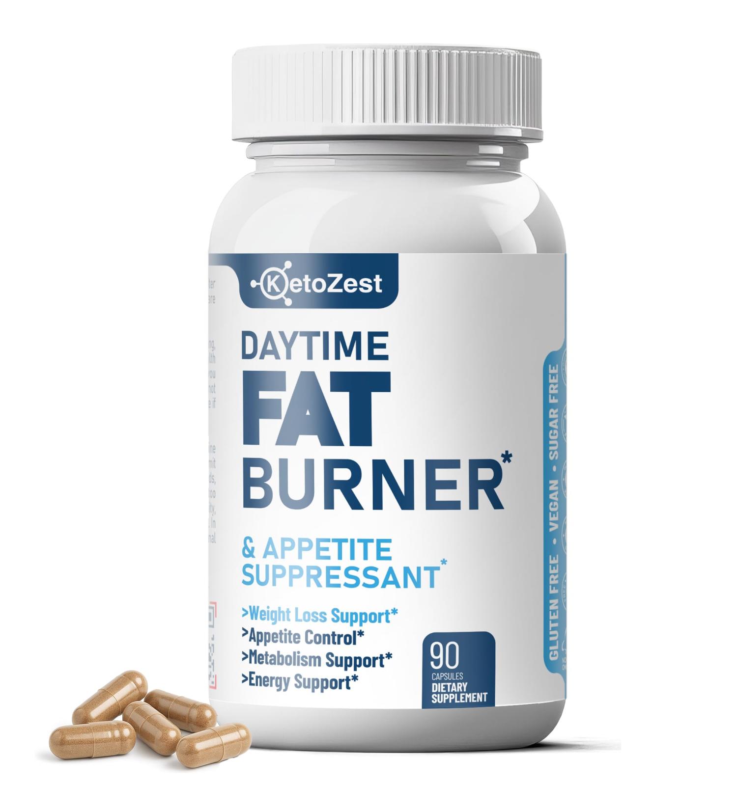 Fat Burner Appetite Suppressant for Weight Loss - Daytime Men Women Natural Thermogenic Fat Burning Diet Pills with Green Tea Caffeine - Curb Hunger Appetite Control Belly Fat Burn Support 90 Count (Pack of 1) - Buy Online on GoSupps.com