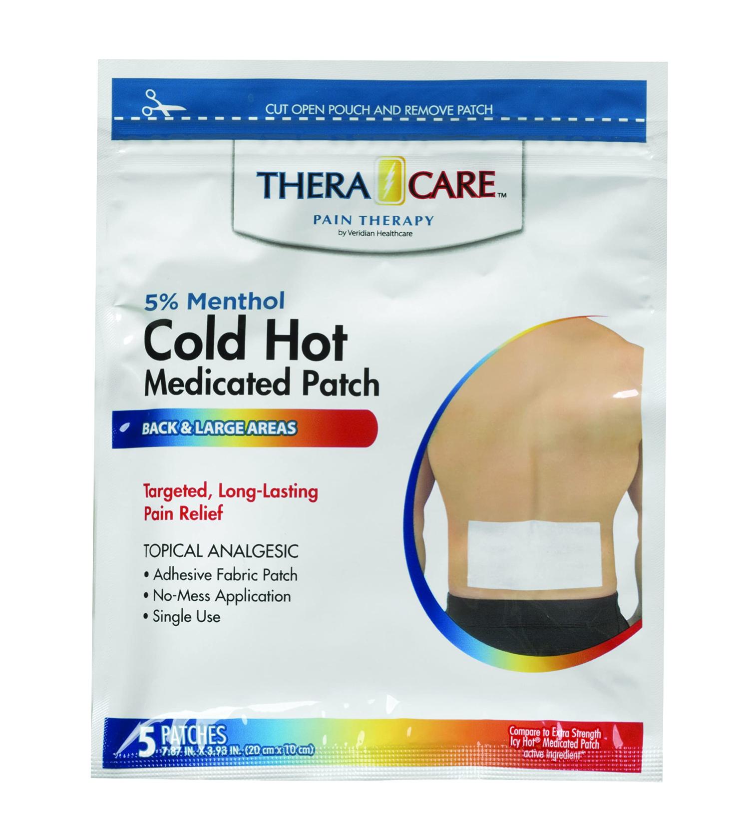 Veridian Healthcare Theracare Cold Hot Medicated Patch White 5 Count - Soothing Relief for Aches and Pains - Buy Online on GoSupps.com