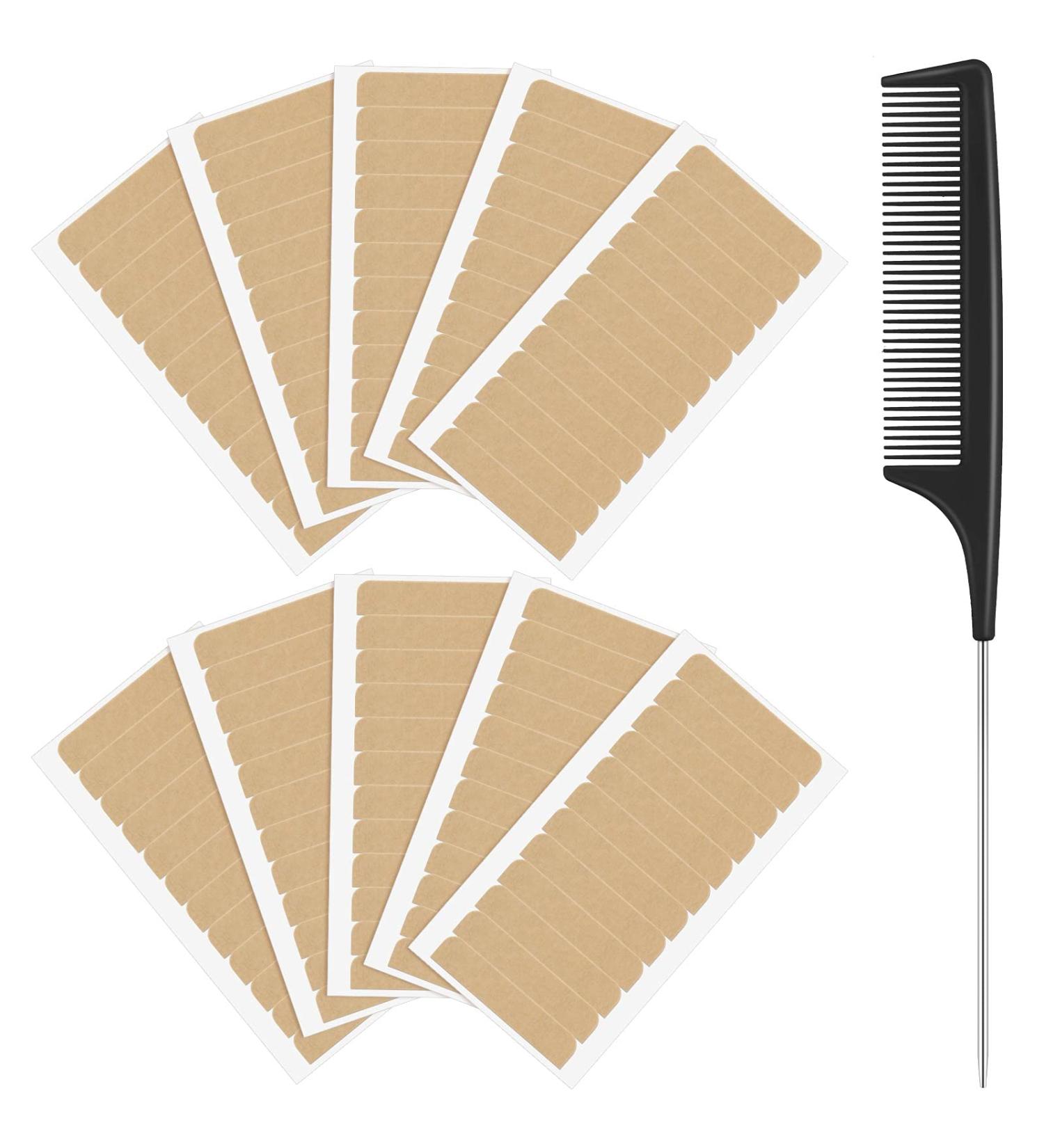 120 Double Sided Hair Extension Tape Tabs + Rat Tail Comb - Strong Adhesive Replacement Tapes - Stainless Steel Pintail Comb Included - Buy Online on GoSupps.com