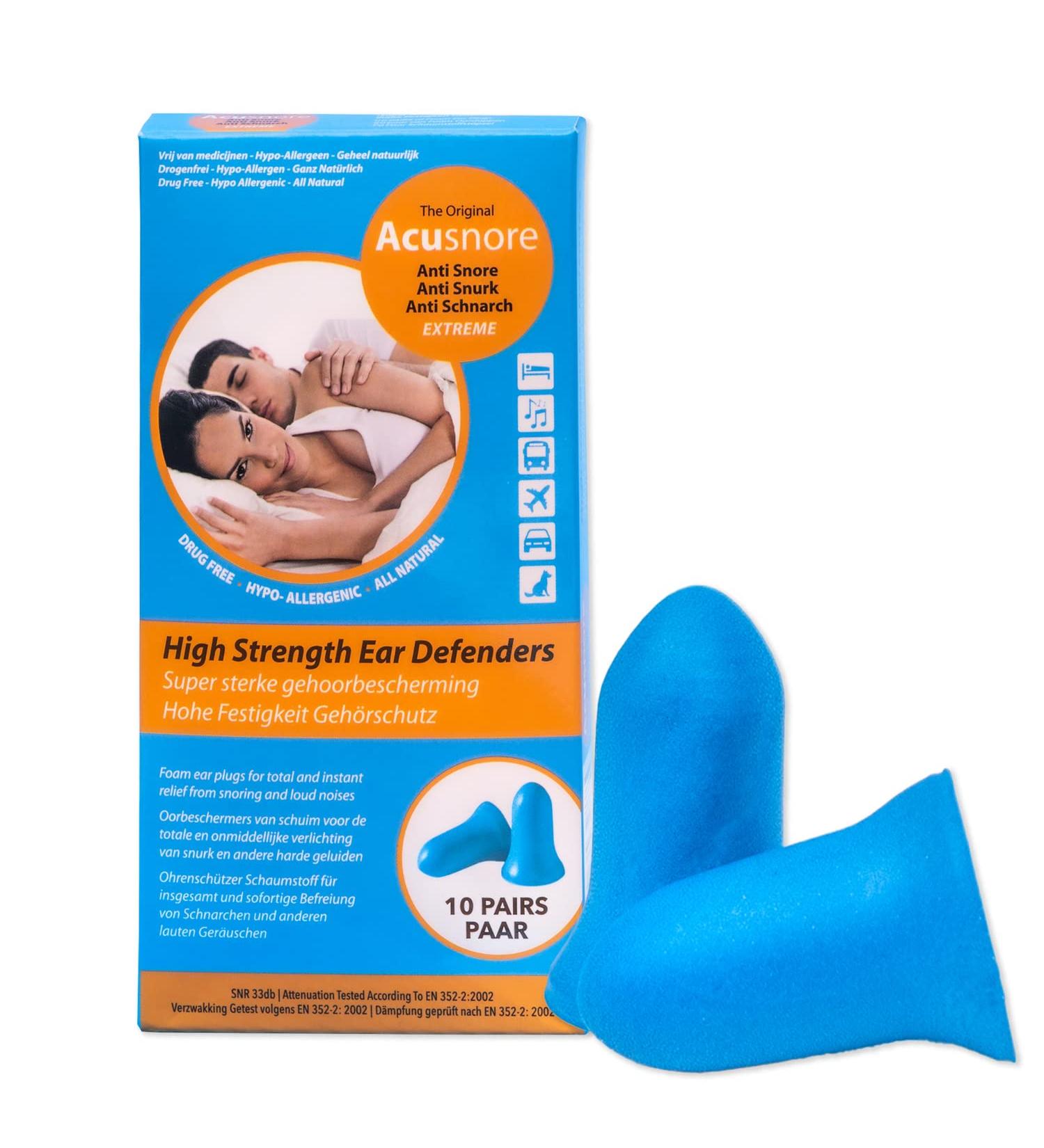 Acusnore Snore Stop Foam Ear Plugs - 10 Pairs | Instantly Reduce Snoring Noise | Best for Sleep & Peaceful Nights - Buy Online on GoSupps.com