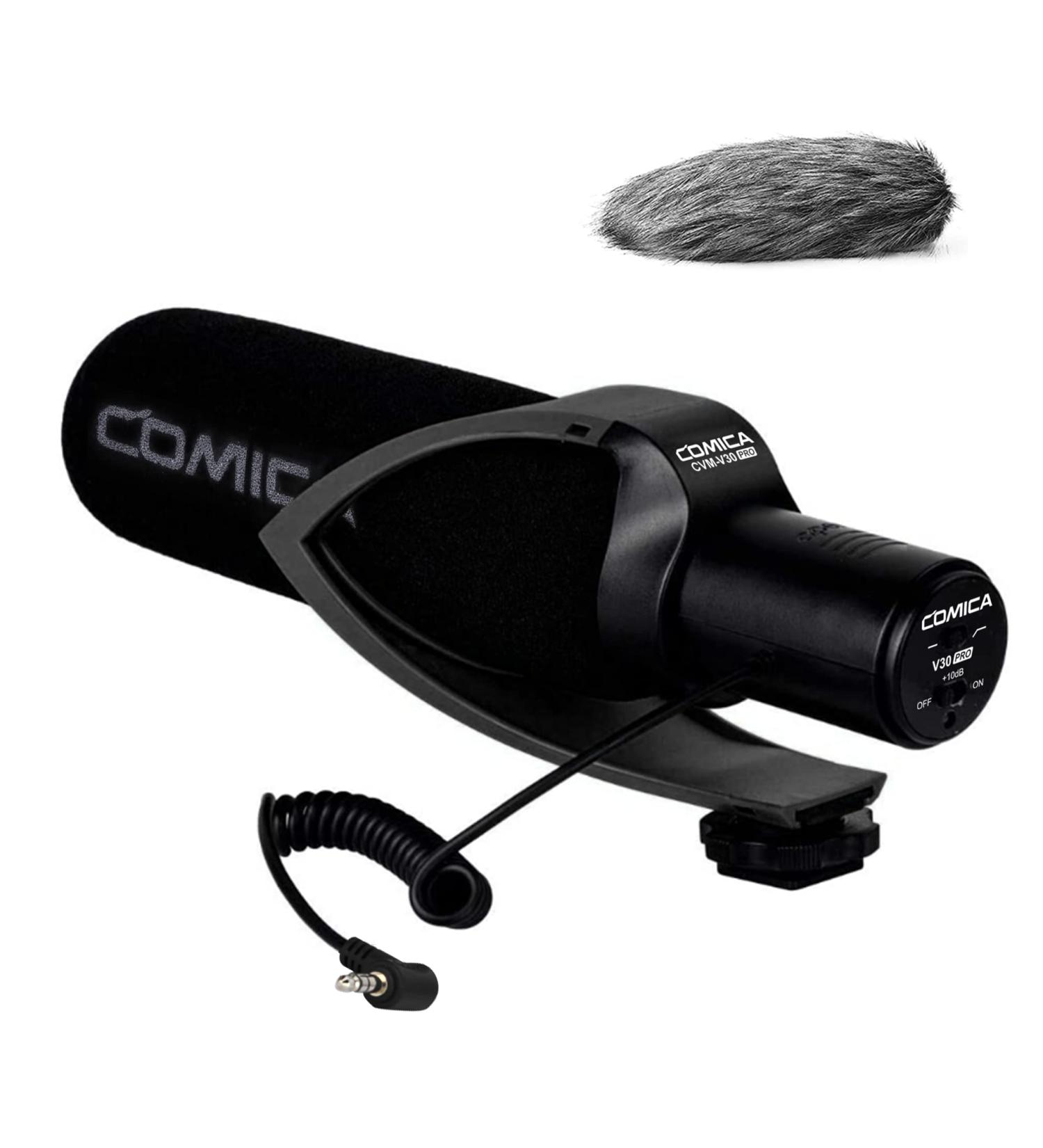 Comica CVM-V30 PRO Super-Cardioid Shotgun Video Microphone for DSLR Camera - Black - Buy Online on GoSupps.com