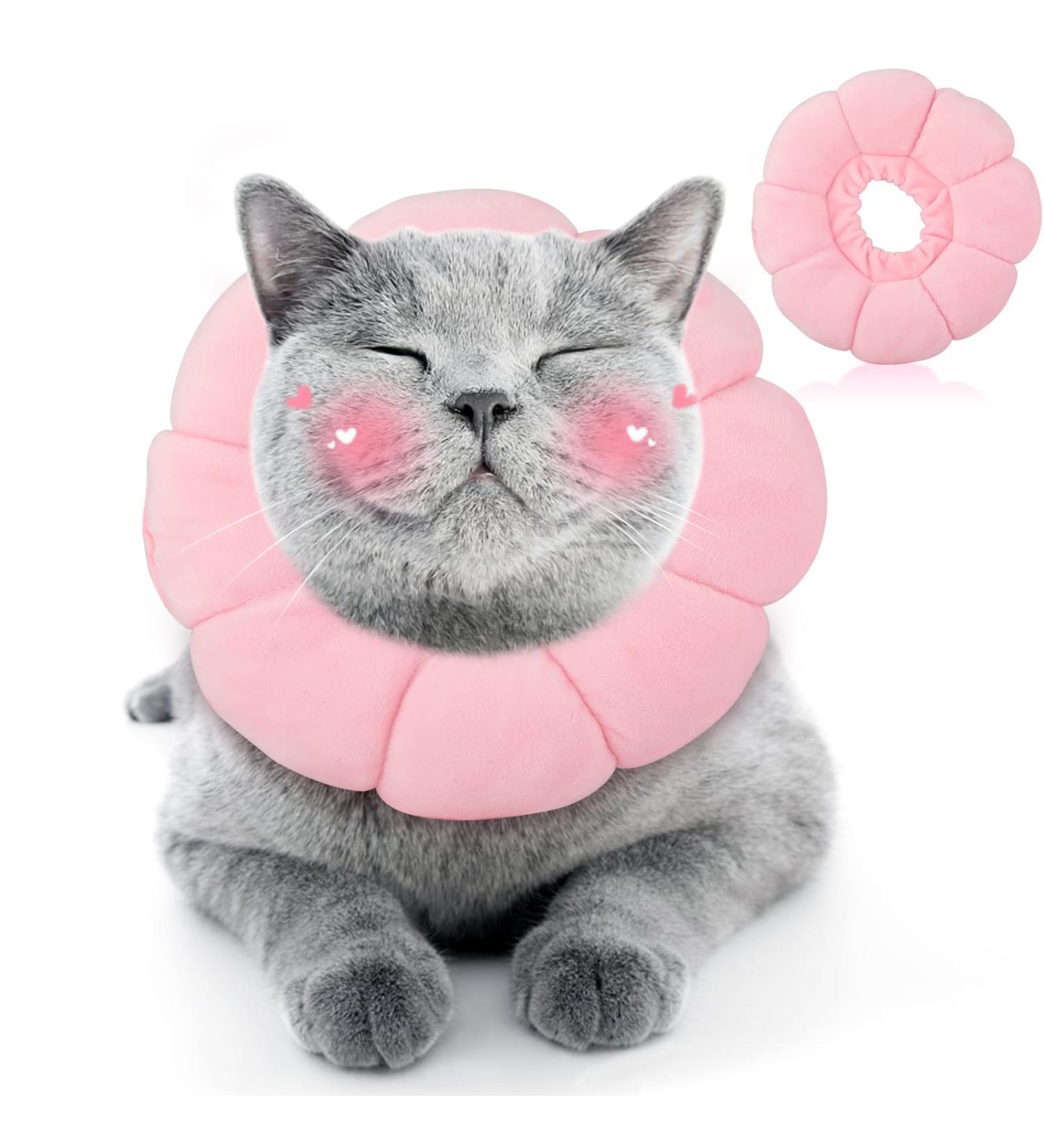 Hylyun Adjustable Soft Sunflower Neck Rope Cat Collar - Post-Surgery Recovery for Cats & Small Dogs - PM Pink - Buy Online on GoSupps.com