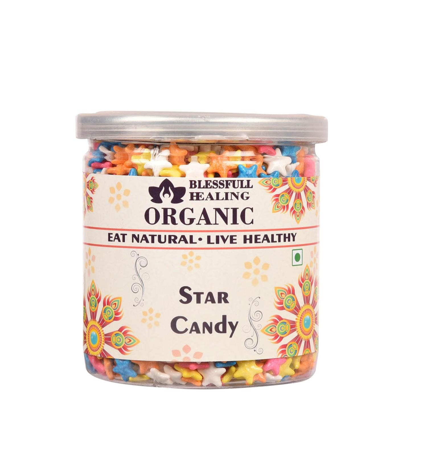 Blessfull Healing Organic Star Candy 400 Gram Airtight Container (Packing May Vary)