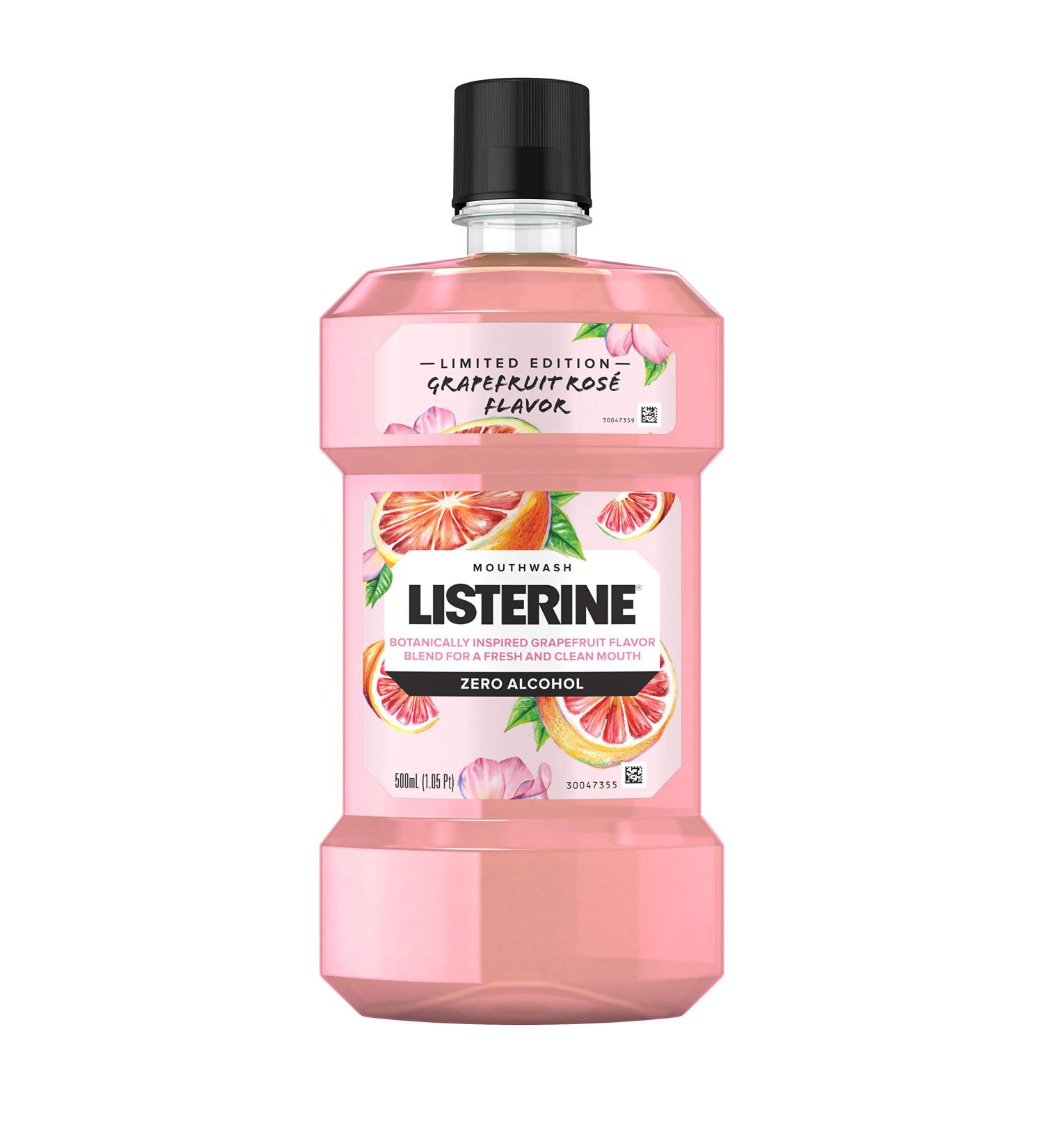 Limited Edition Listerine Zero Alcohol Mouthwash Grapefruit Rose Flavor 500mL (Pack of 2) - Buy Online on GoSupps.com