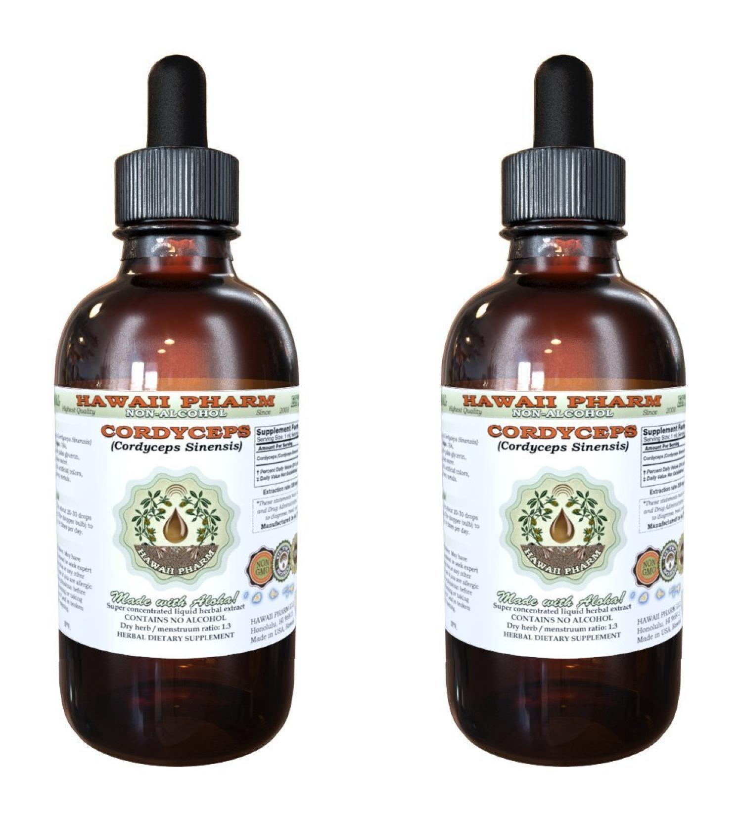 Cordyceps Alcohol-Free Liquid Extract Cordyceps (Cordyceps Sinensis) Mushroom Glycerite Hawaii Pharm Natural Herbal Supplement 2x4 oz 8 Fl Oz (Pack of 1) - Buy Online on GoSupps.com