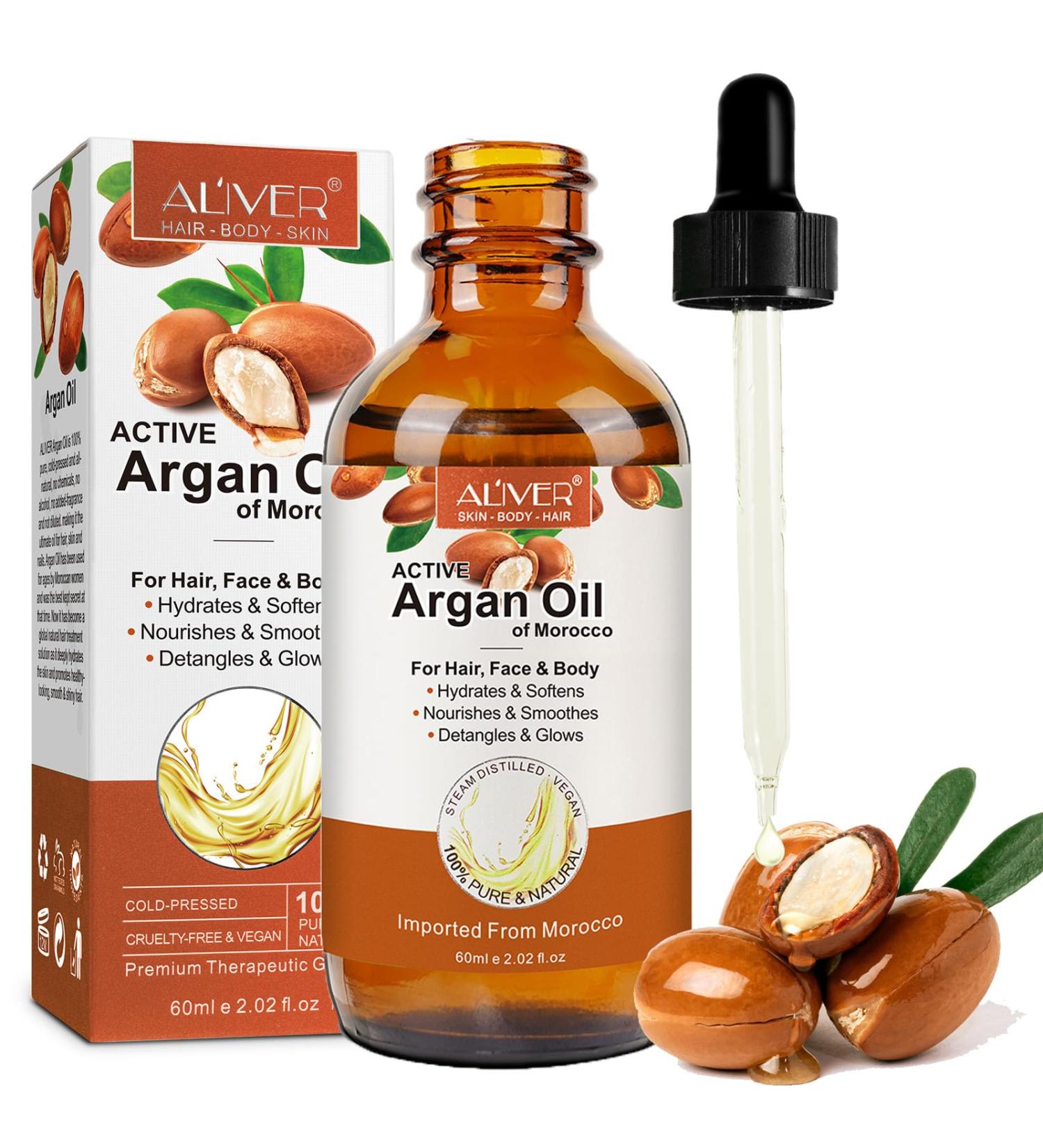 Morocco Active Argan Oil for Hair Skin Nails Argan Oil to Repair and Nourish Hair Strengthen Hair Roots Reduce Split Ends - Buy Online on GoSupps.com
