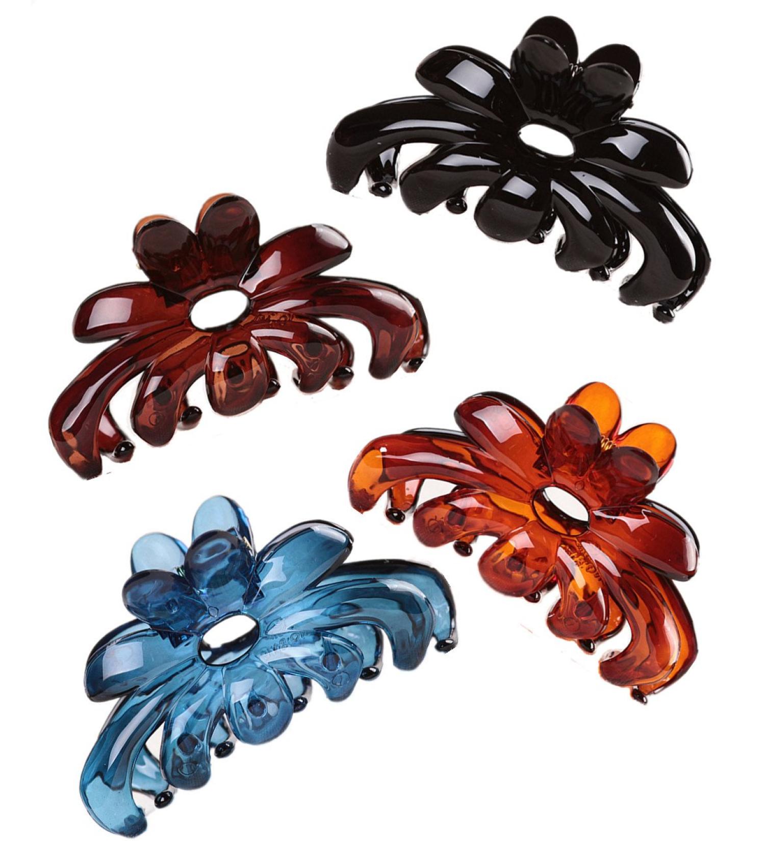 Prettyou 2.7 Middle Size Plastic Resin Hair Claw Clip for Women - Pack of 4 - Buy Online on GoSupps.com