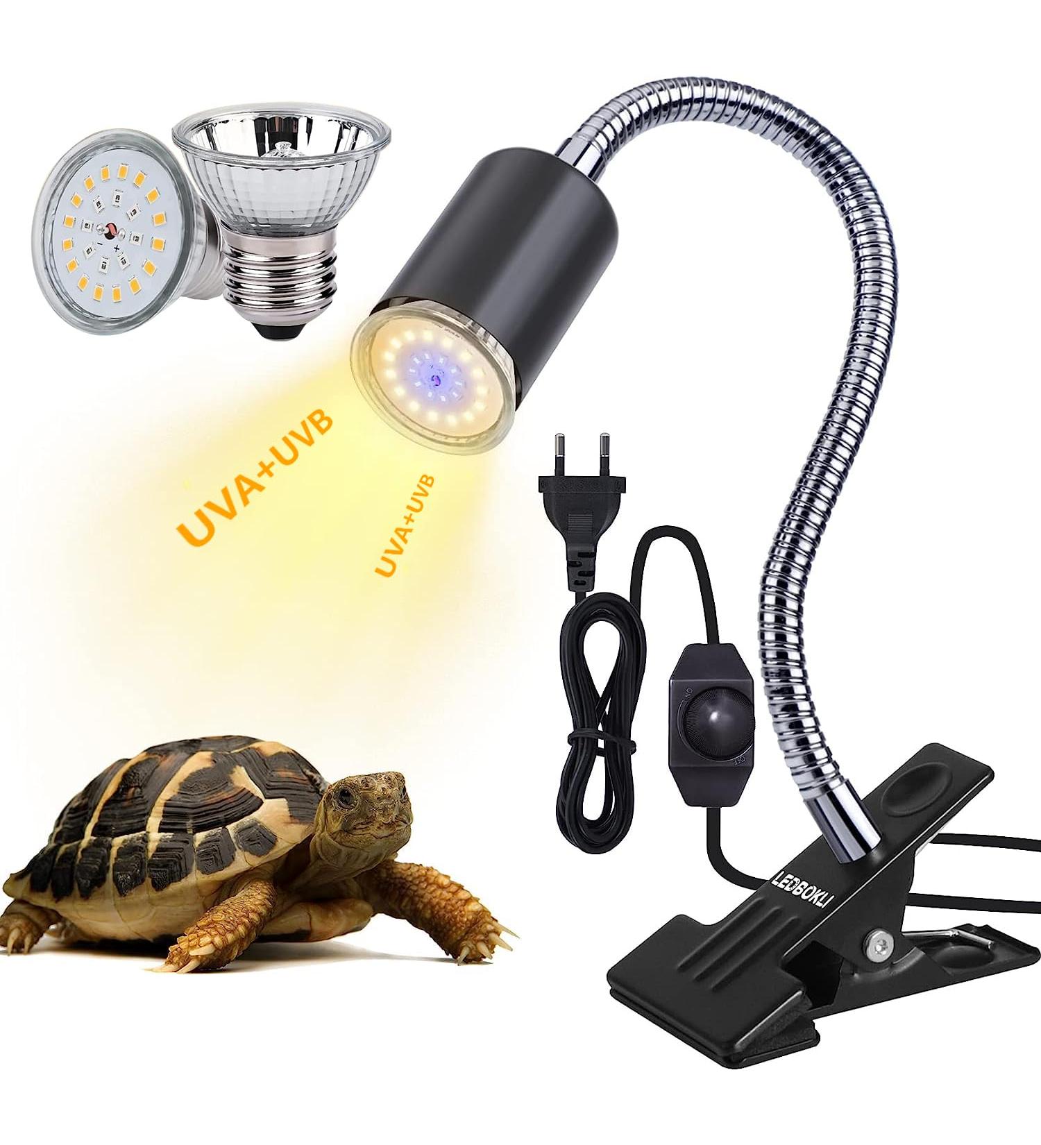 LEDBOCLI 50W UVB Heat Light Bulbs for Aquariums & Reptiles - E27 Clip Lamp for Lizards Turtles & Snakes - Buy Online on GoSupps.com